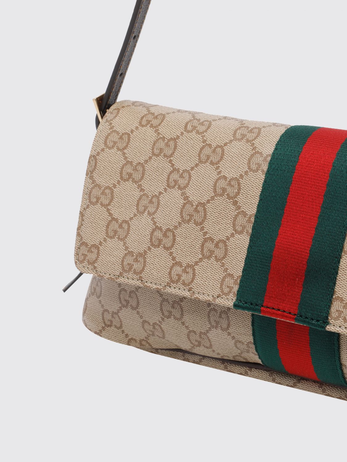 Gucci Women Gucci Madison Monogram Jacquard Shoulder Bag With Web Stripe GUCCI