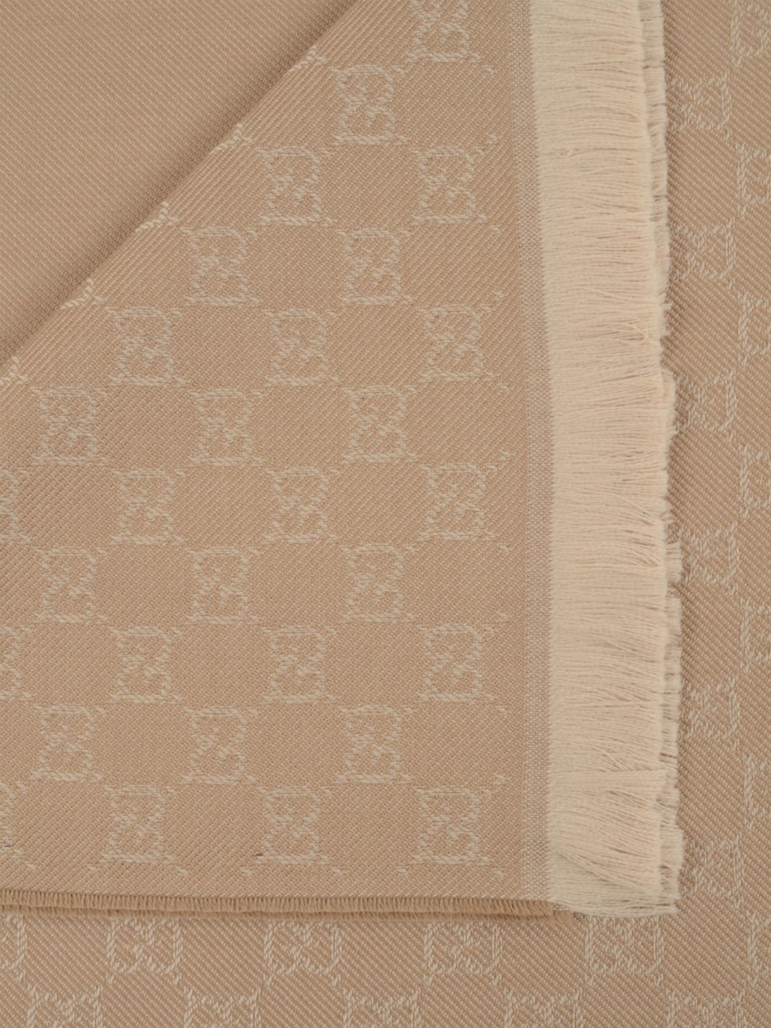 Gucci Women Gucci Gg Monogram Jacquard Wool Scarf With Fringed Edges GUCCI