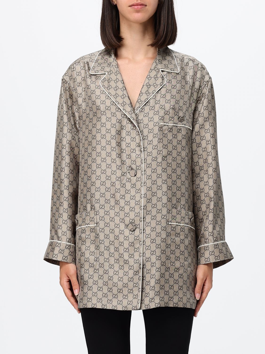Gucci Shirt Woman Beige GUCCI