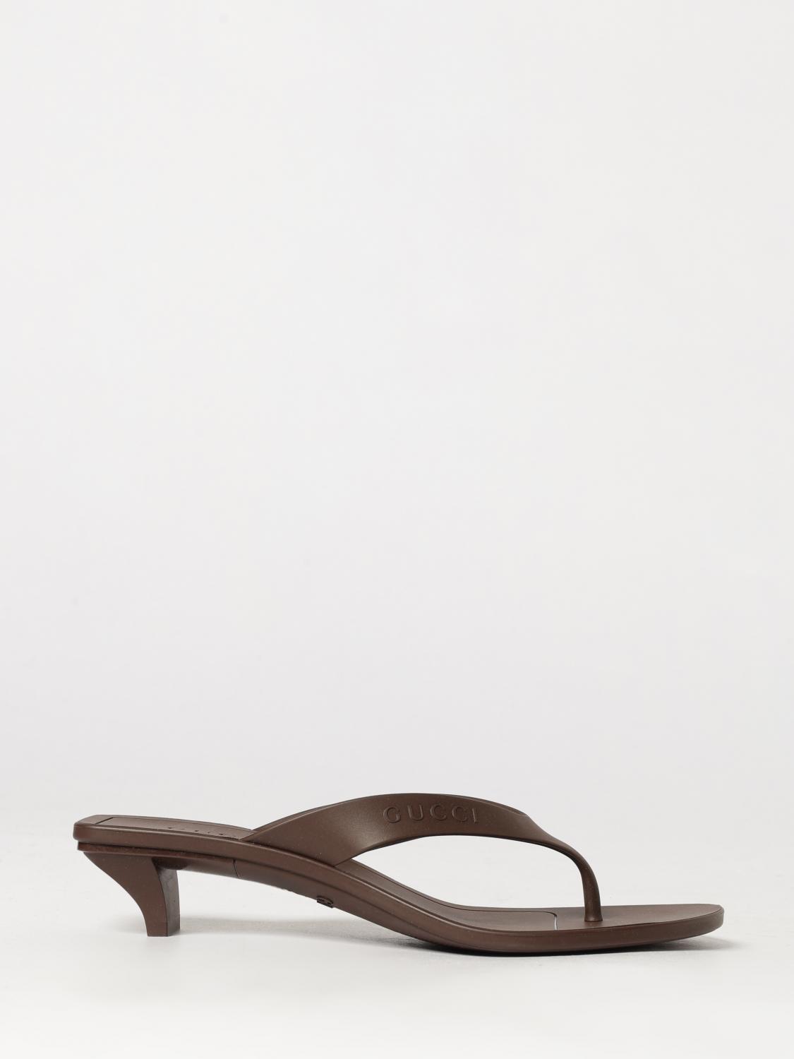 Gucci Vittoria Rubber Thong Sandals With Low Heel GUCCI