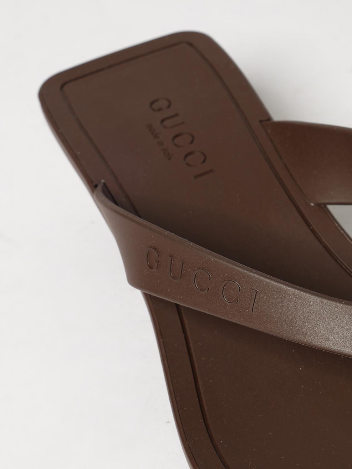 Gucci Women Gucci Vittoria Rubber Thong Sandals With Low Heel GUCCI