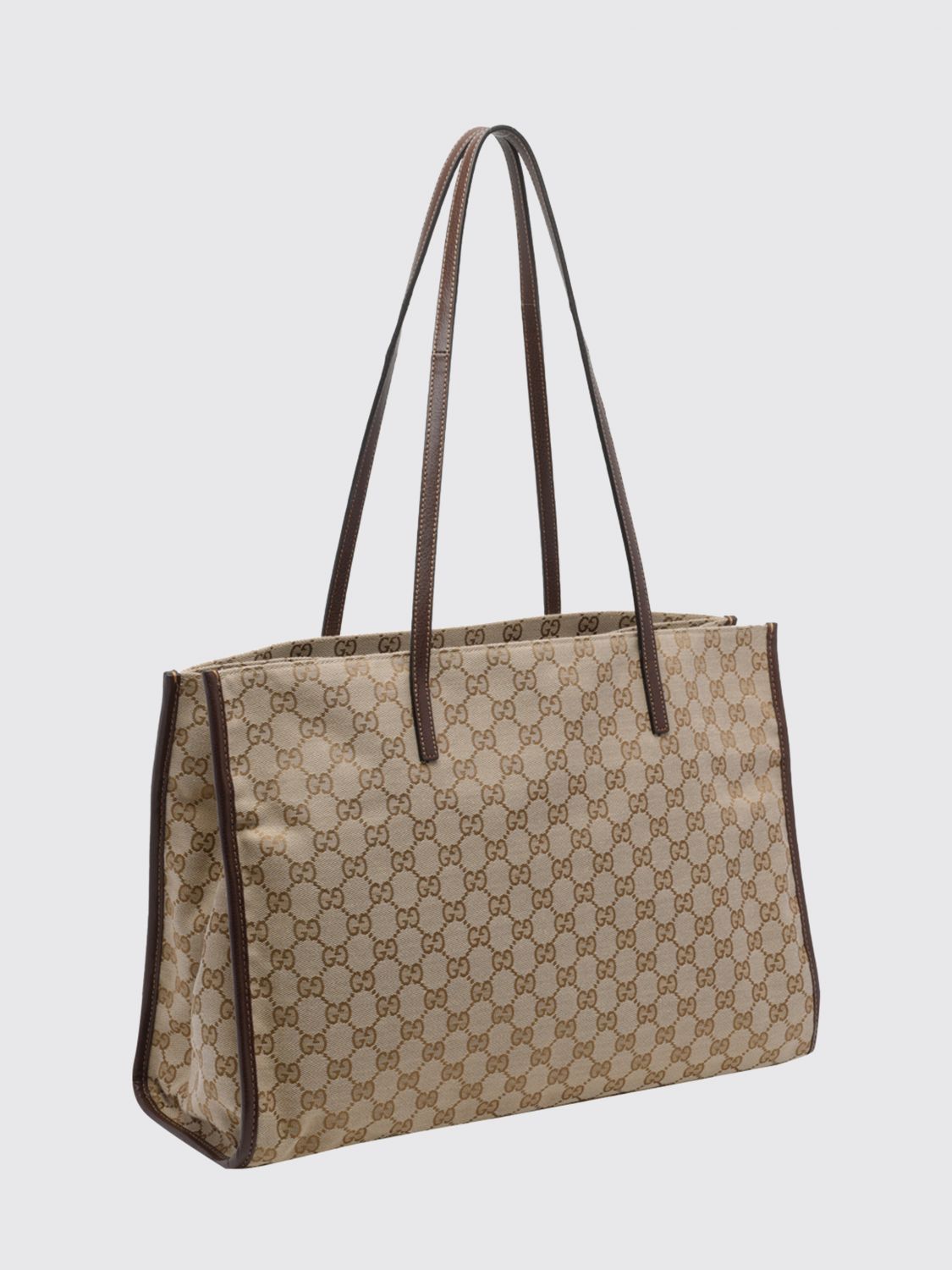 Gucci Women Gucci Londra Monogram Jacquard Shoulder Bag With Double Leather Handle GUCCI