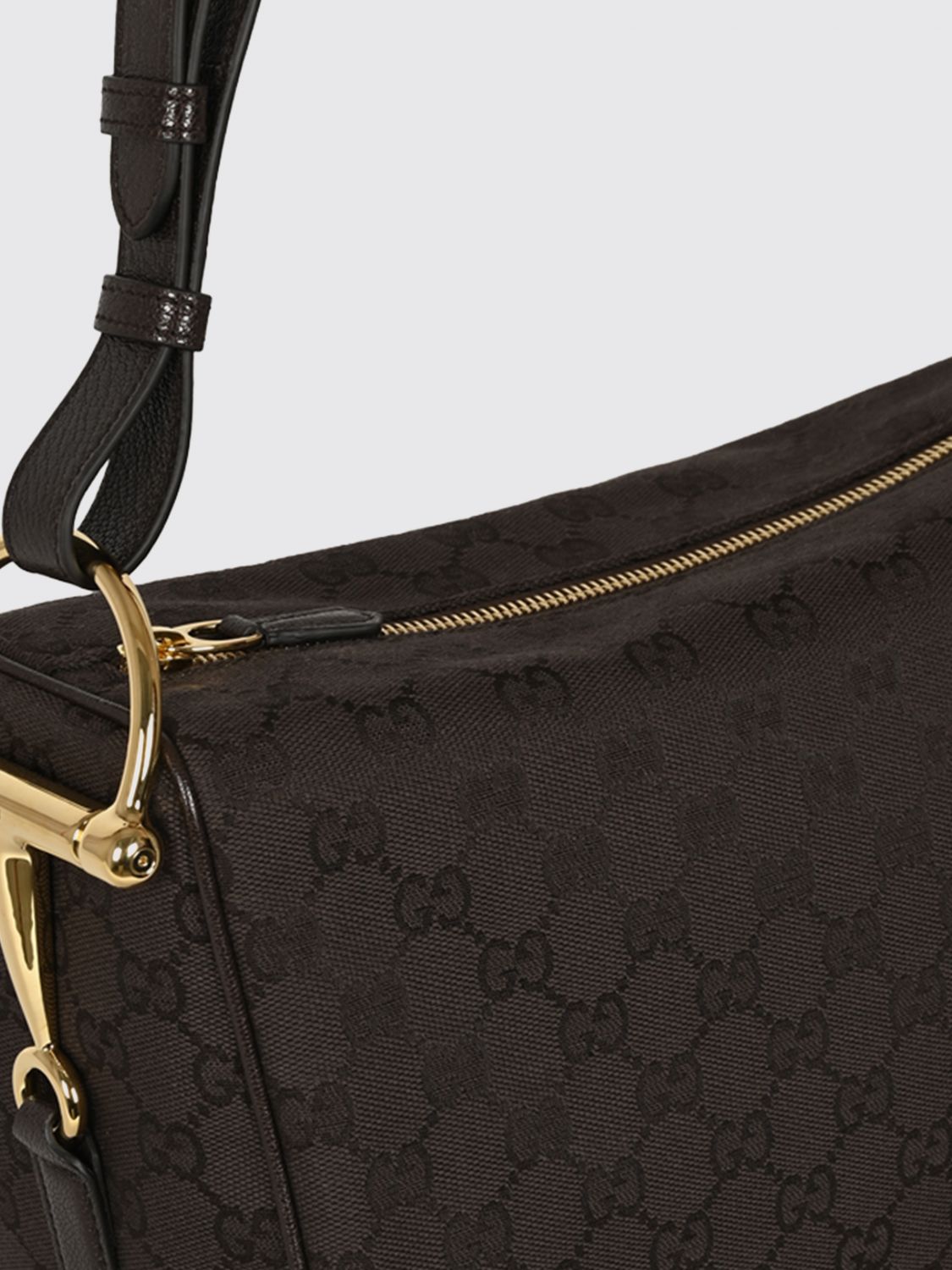 Gucci Women Gucci Medium Half Horsebit Gg Monogram Jacquard Shoulder Bag GUCCI