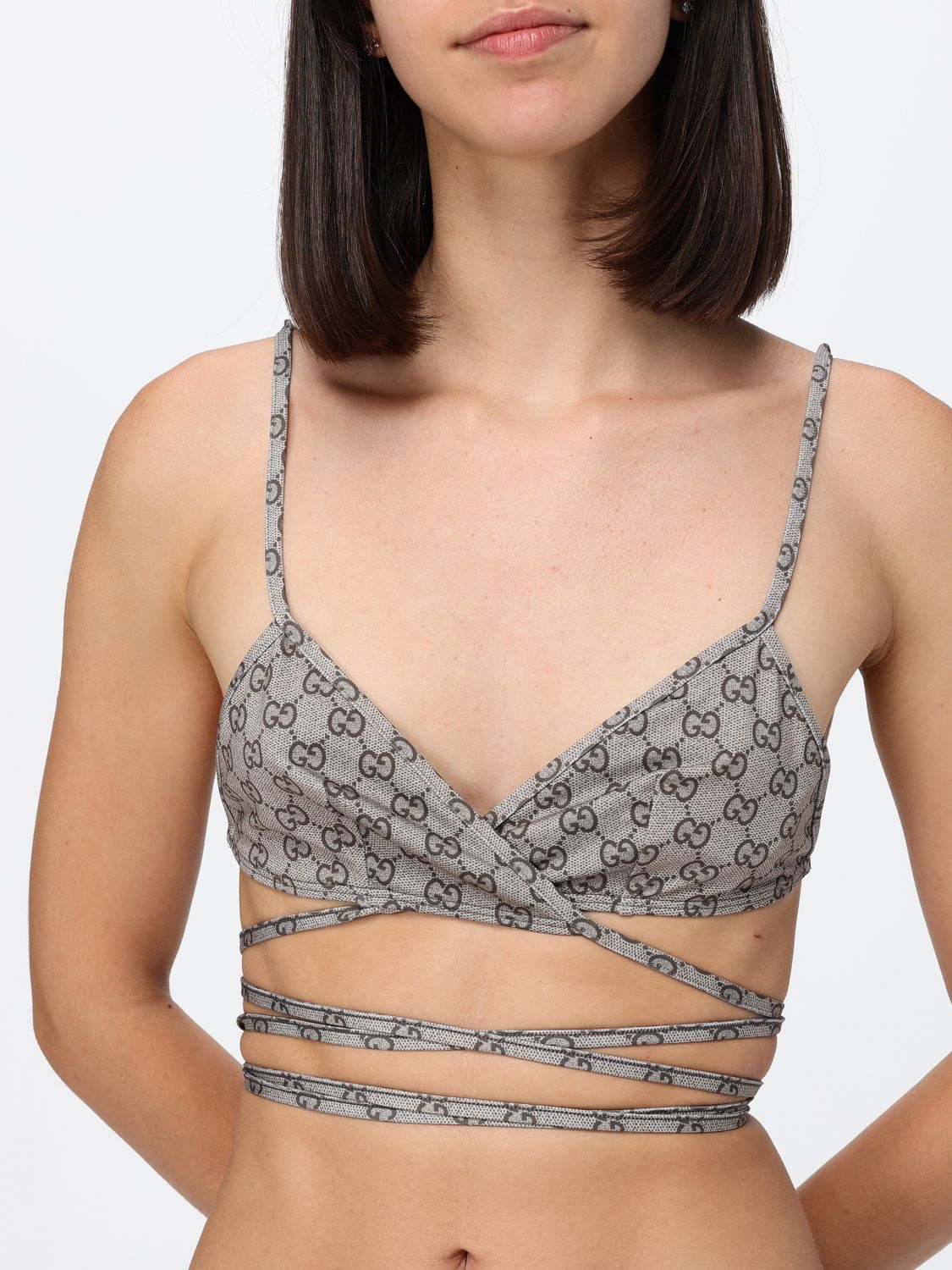 Gucci Women Gucci Gg Monogram Jersey Triangle Bikini GUCCI