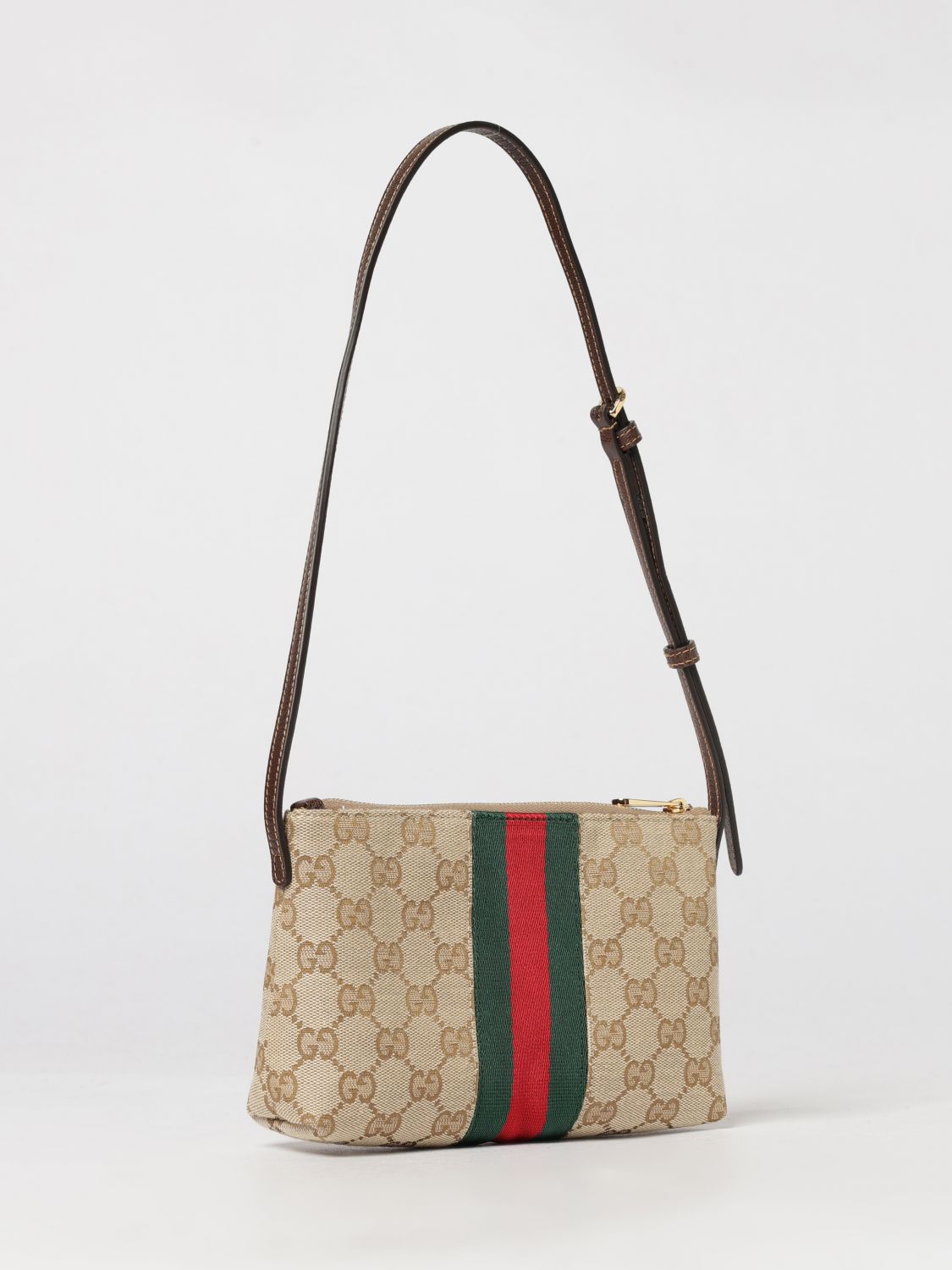 Gucci Gg Canvas Mini Shoulder Bag With Horsebit And Web Detail GUCCI