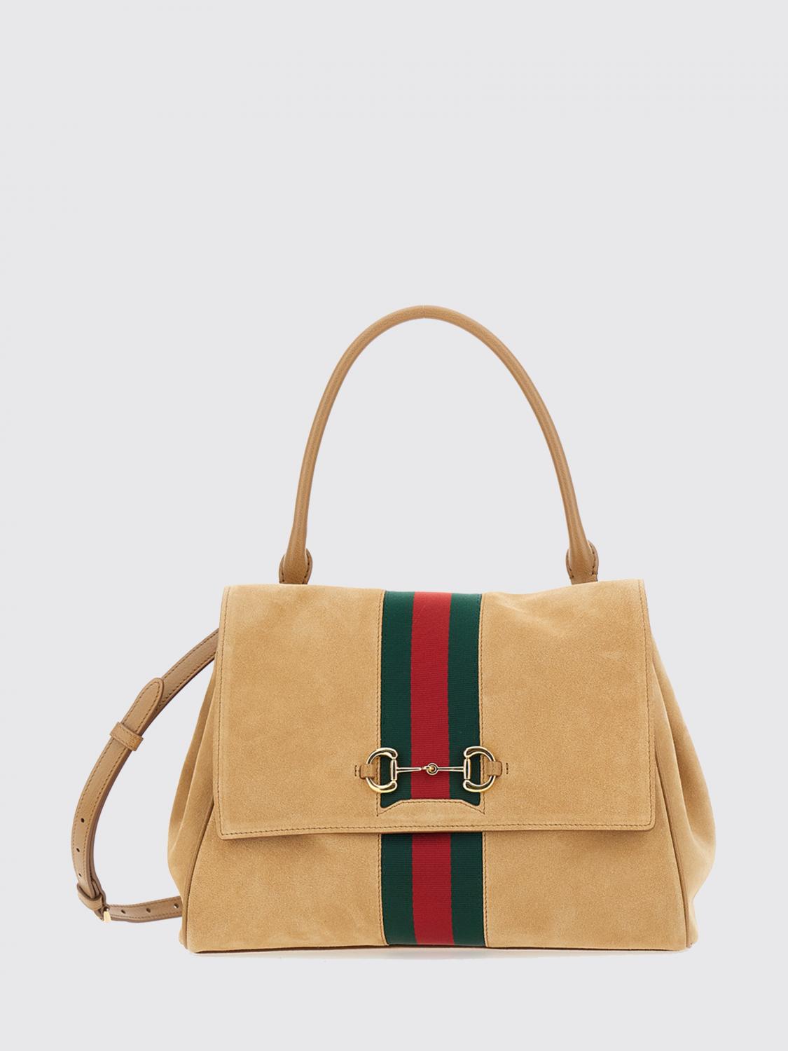 Gucci Women Gucci Paparazzo Suede Shoulder Bag With Horsebit Detail And Web Stripe GUCCI