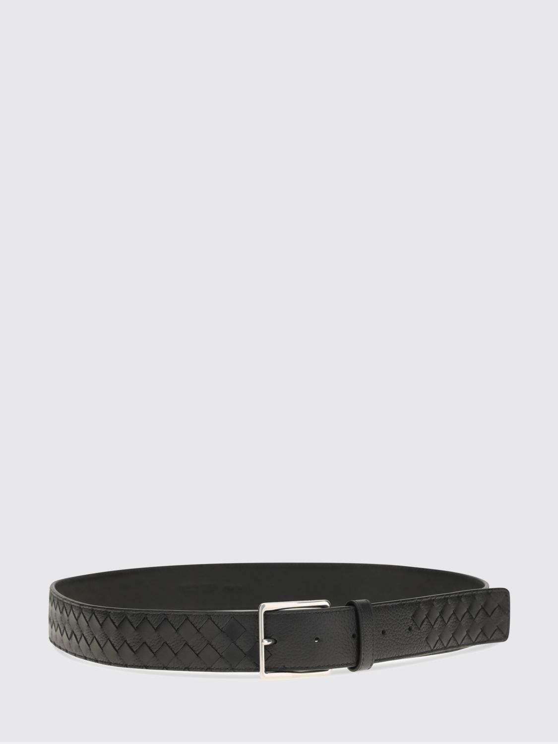 Bottega Veneta Men Bottega Veneta Intrecciato Woven Lambskin Leather Belt BOTTEGA VENETA