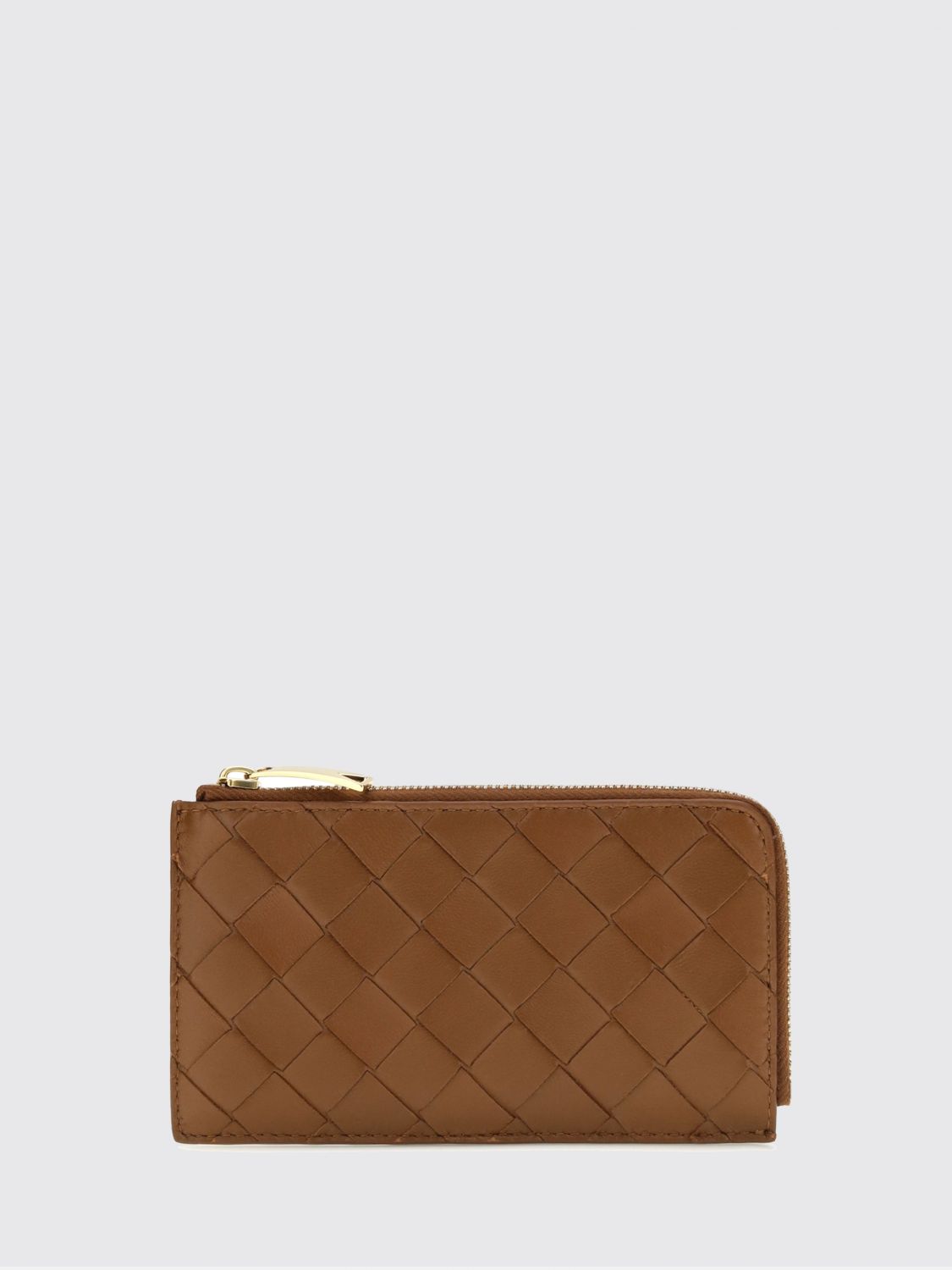 Bottega Veneta Women Zipped Flat Card Holder Bottega Veneta In Intrecciato Lambskin Leather BOTTEGA VENETA