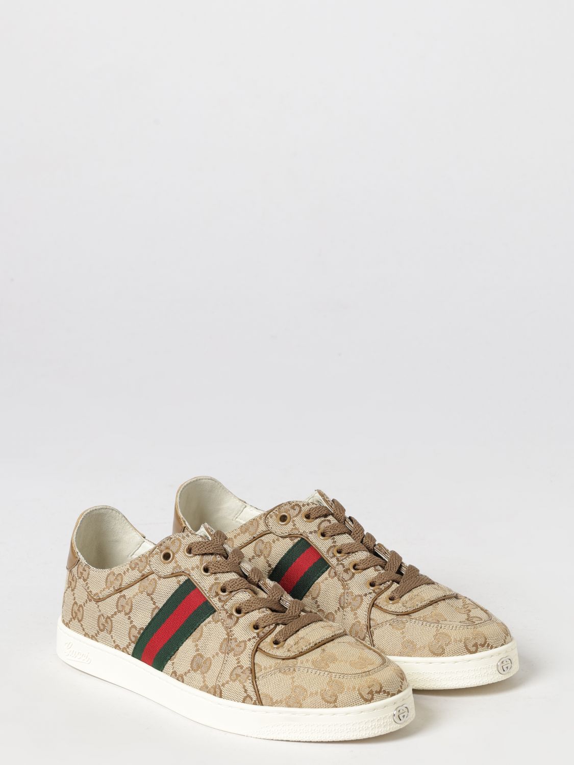 Gucci Stretch Gg Monogram Jacquard Sneakers With Striped Detail GUCCI