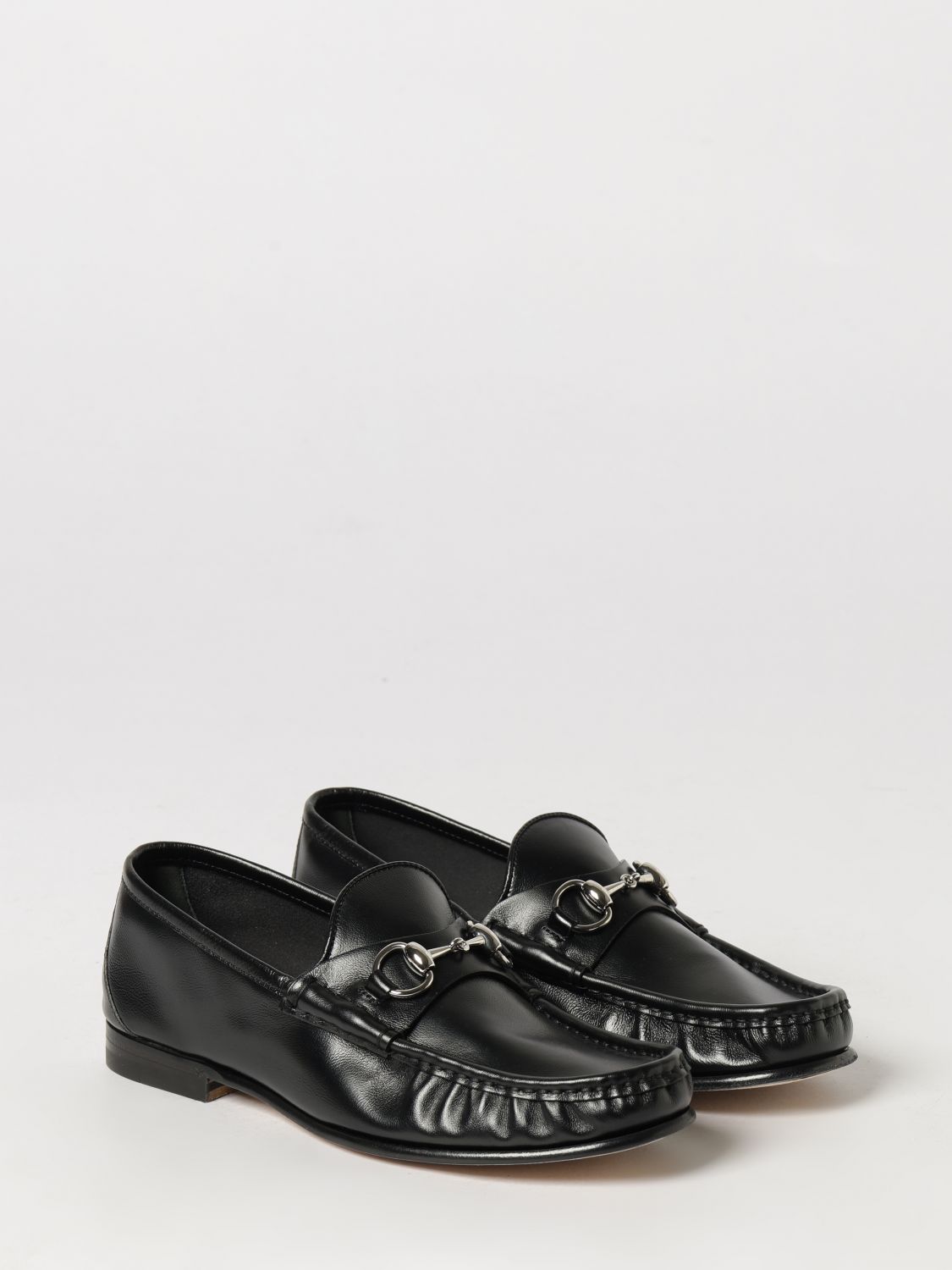 Lugano Smooth Leather Loafers Gucci With Gold-Tone Horsebit Detail GUCCI
