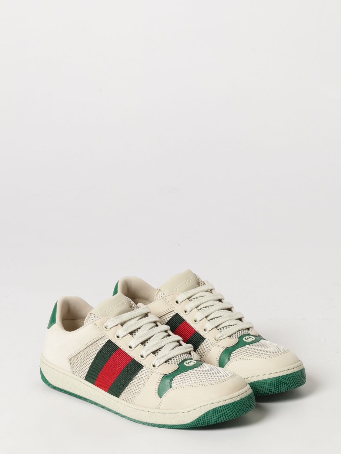 Screener Sneakers Gucci In Mesh And Suede With Web Stripe GUCCI
