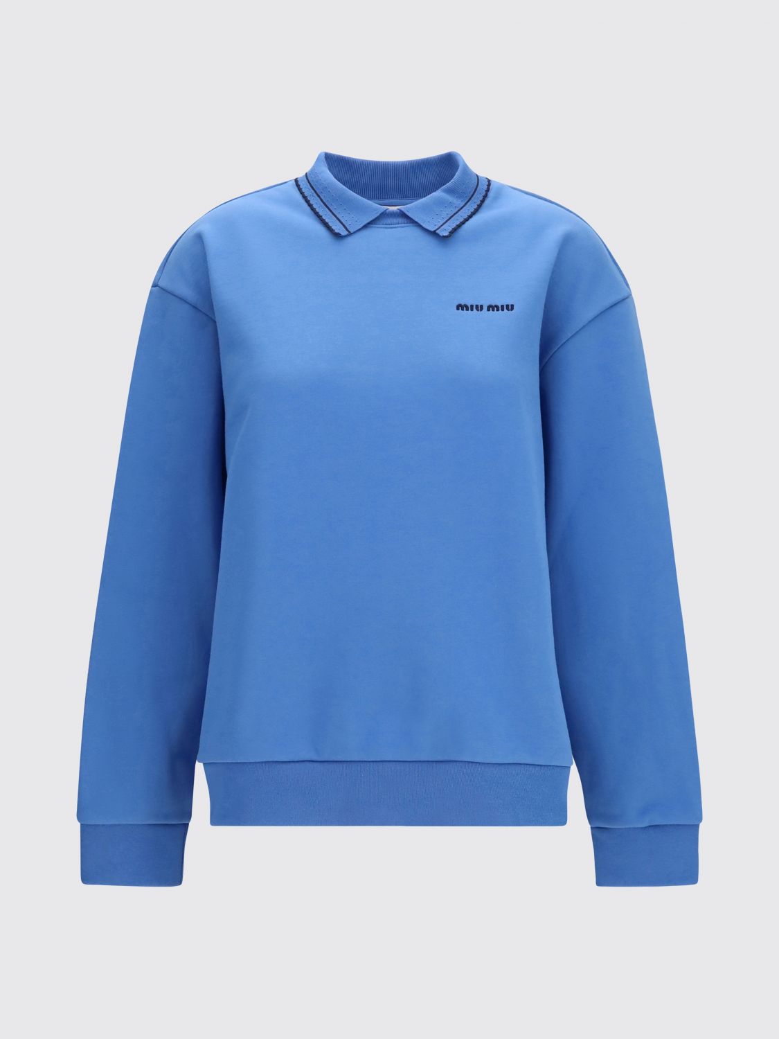 Miu Miu Sweatshirt Woman Gnawed Blue MIU MIU
