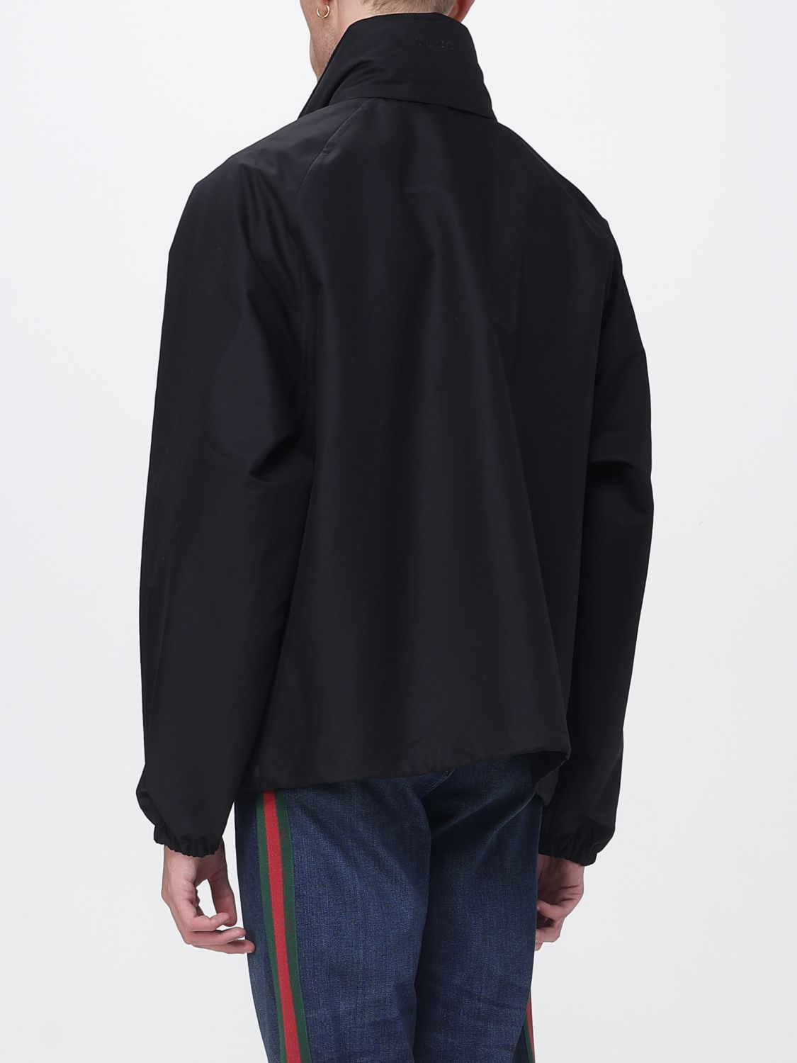Gucci Men Monogram Cotton Canvas Windbreaker Jacket Gucci With Packable Hood And High Neck GUCCI