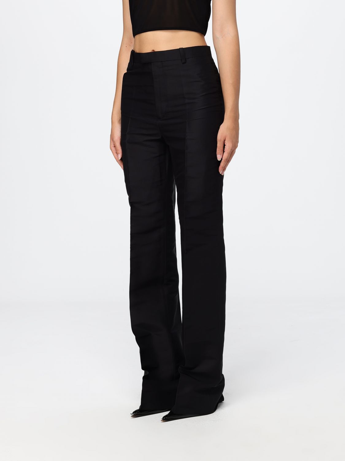 Gucci Women Slim Fit Flared Silk Trousers Gucci With Tailored Cut GUCCI