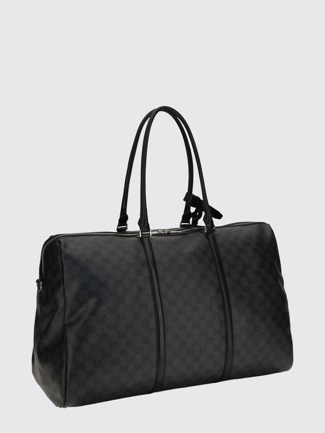 Gucci Women Gucci Gg Monogram Canvas Travel Bag With Leather Handles GUCCI