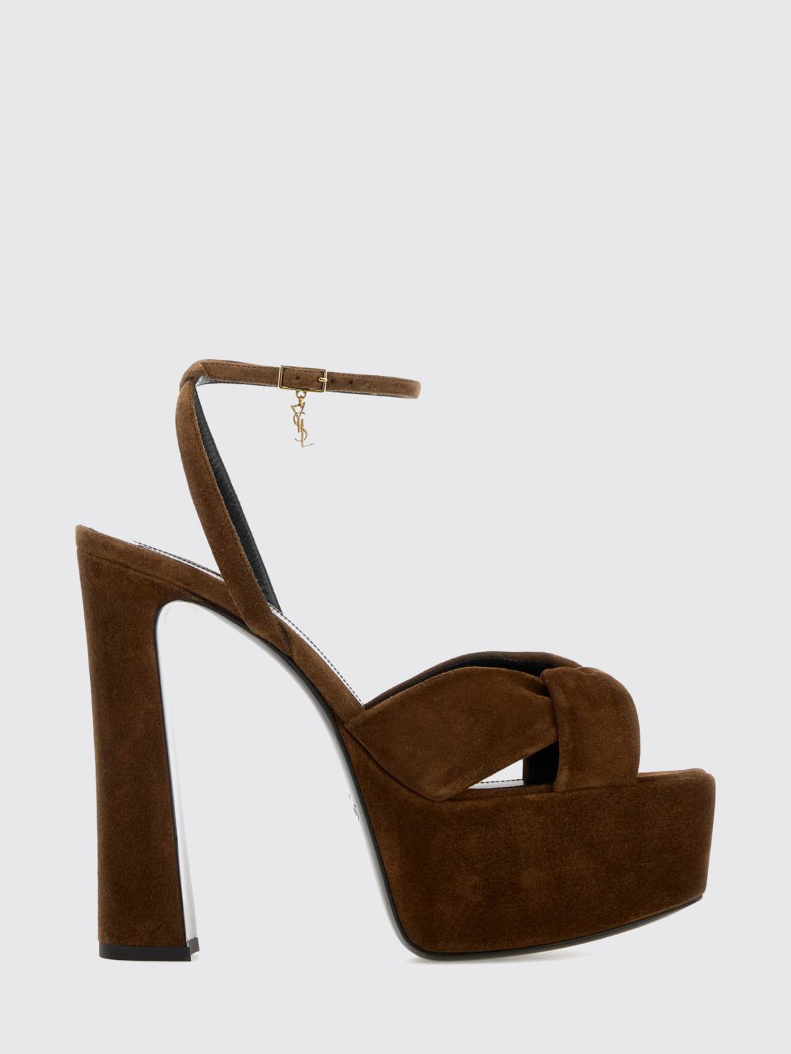 Saint Laurent Heeled Sandal Woman Brown SAINT LAURENT