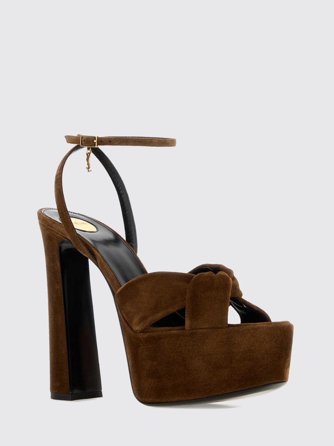 Saint Laurent Heeled Sandal Woman Brown SAINT LAURENT