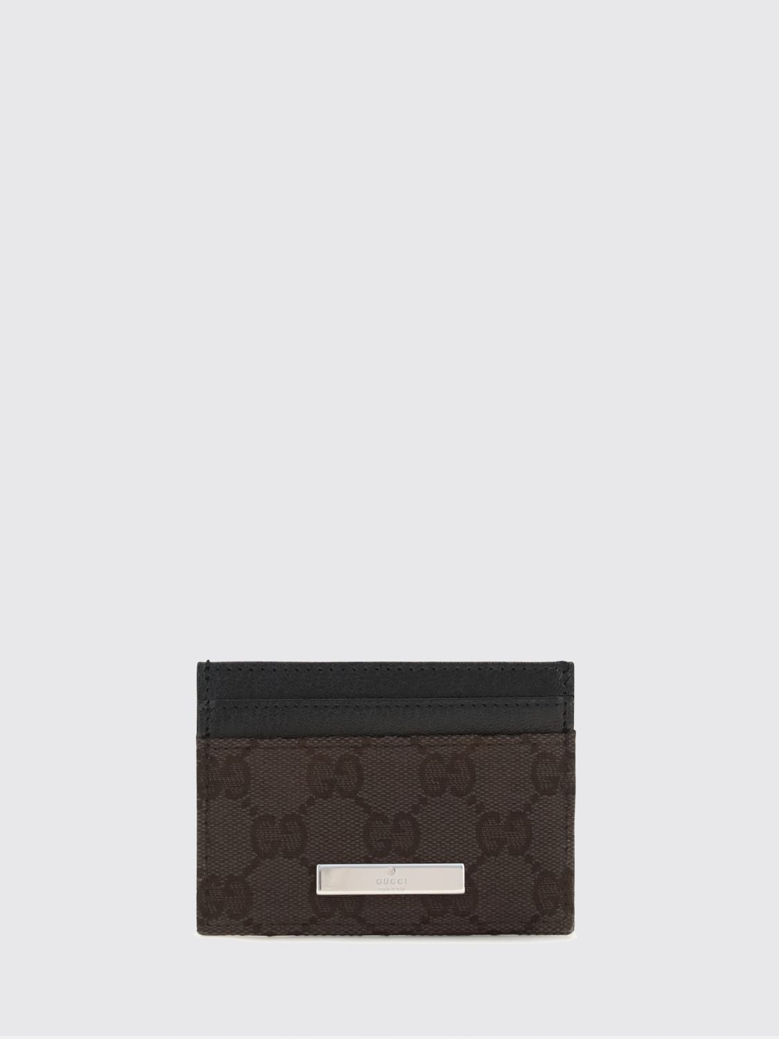 Gucci Women Gucci Gg Monogram Jacquard Fabric And Smooth Leather Flat Card Holder GUCCI