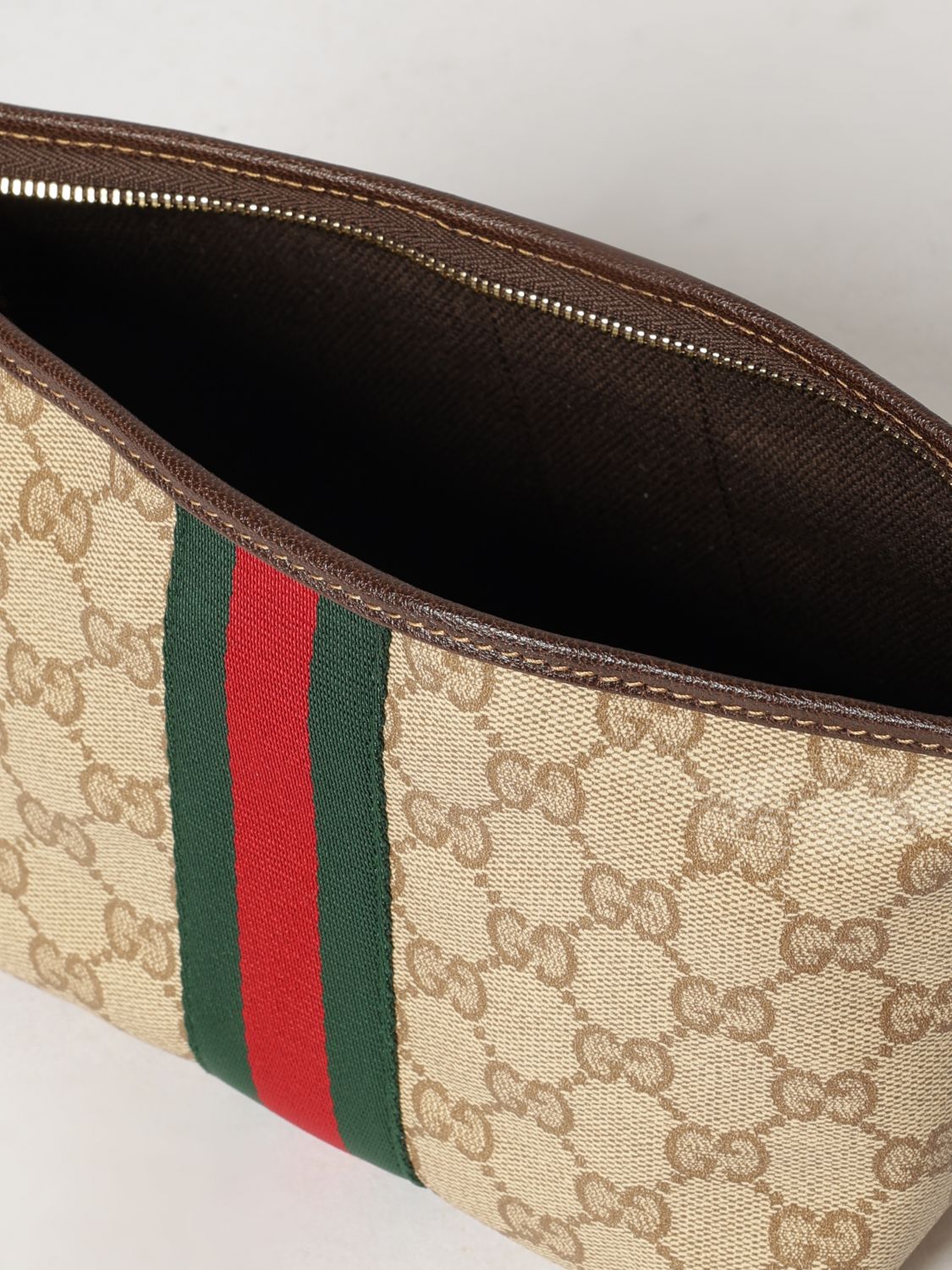 Gucci Women Gucci Gg Supreme Fabric Mini Handbag With Stripe Motif GUCCI