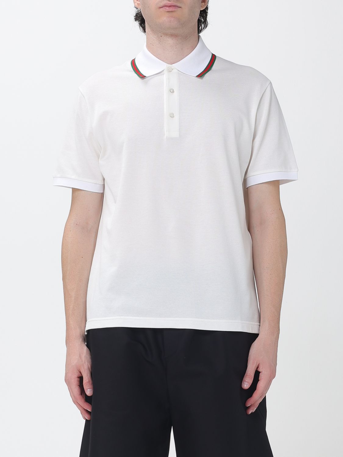 Gucci Short-Sleeved Cotton Polo With Web Detail And Contrast Trim GUCCI