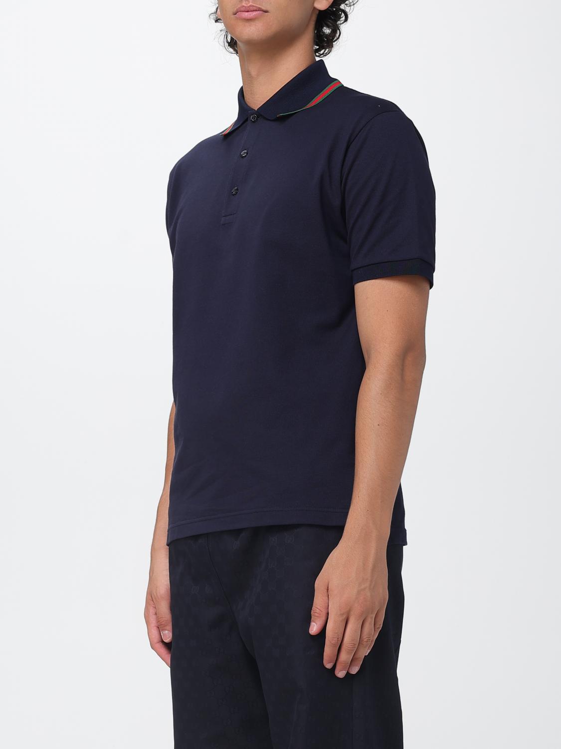 Gucci Men Gucci Short-Sleeved Cotton Polo With Web Detail And Contrast Trim GUCCI