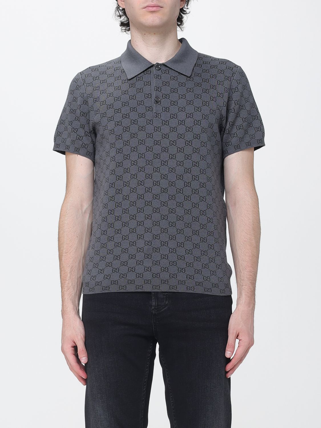 Gucci Polo Shirt Men Grey GUCCI