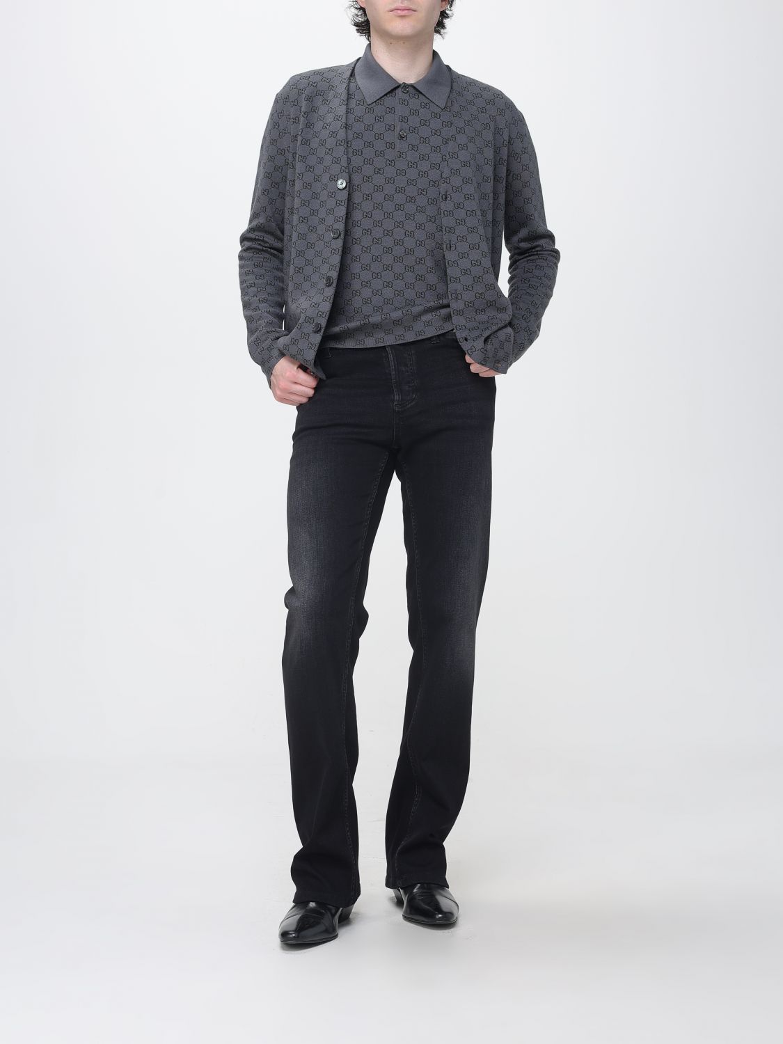 Gucci Polo Shirt Men Grey GUCCI