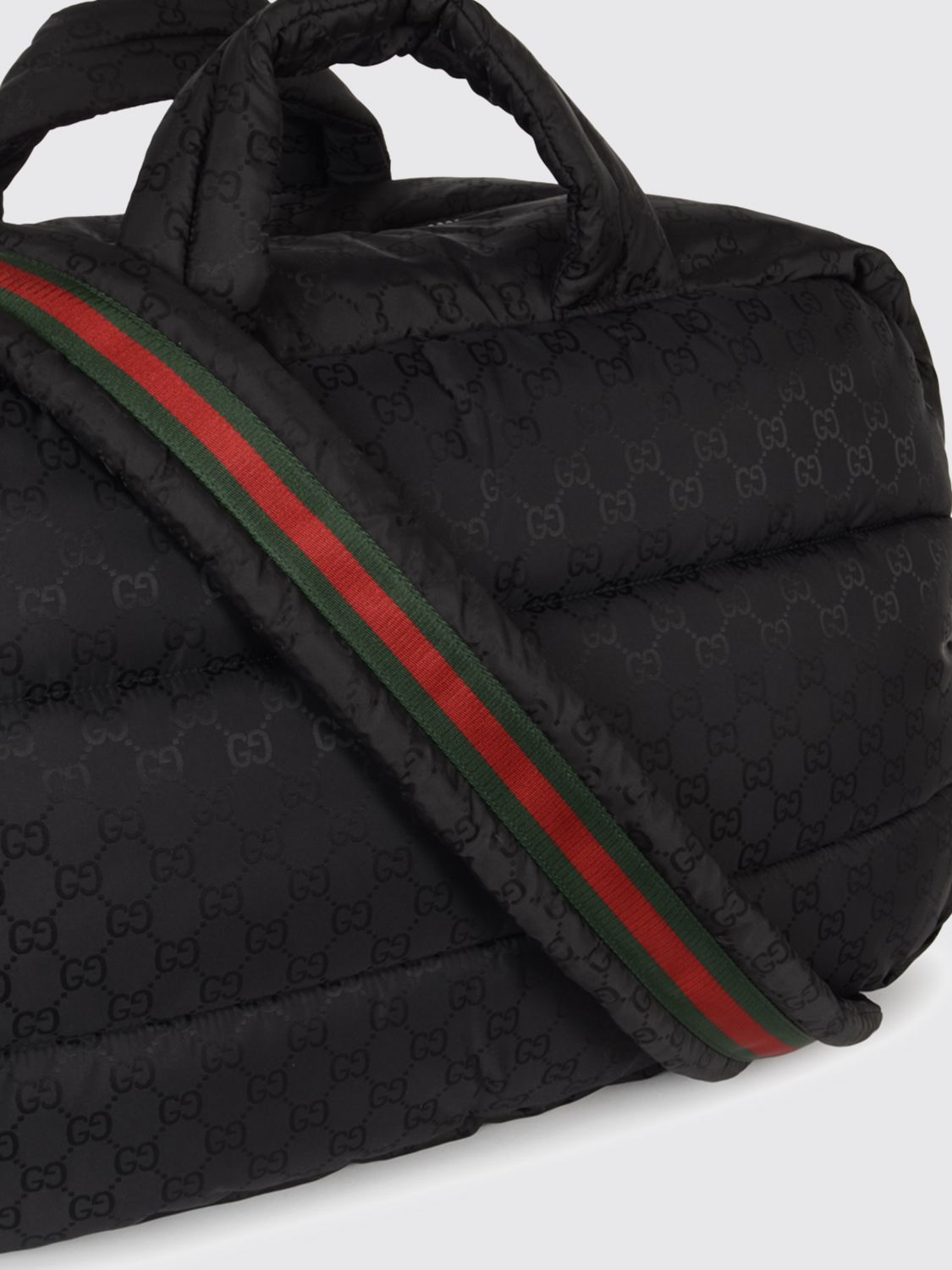Gucci Men Gucci Nylon Travel Bag With Gg Monogram Pattern And Removable Strap GUCCI