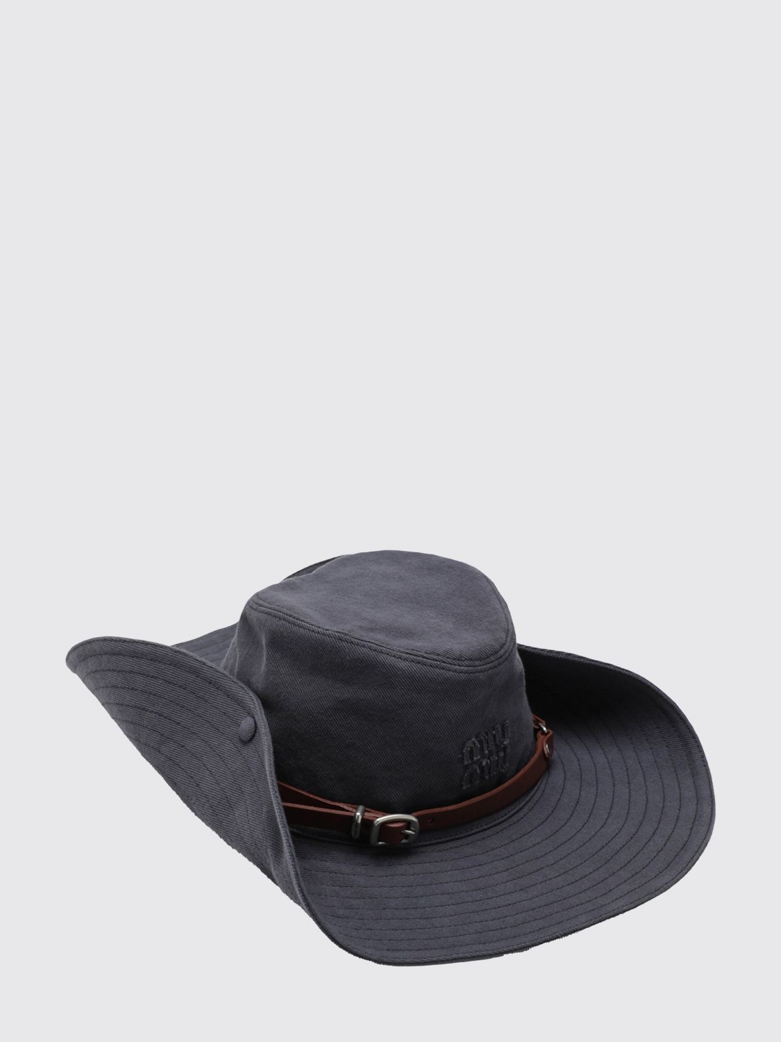 Miu Miu Hat Woman Grey MIU MIU