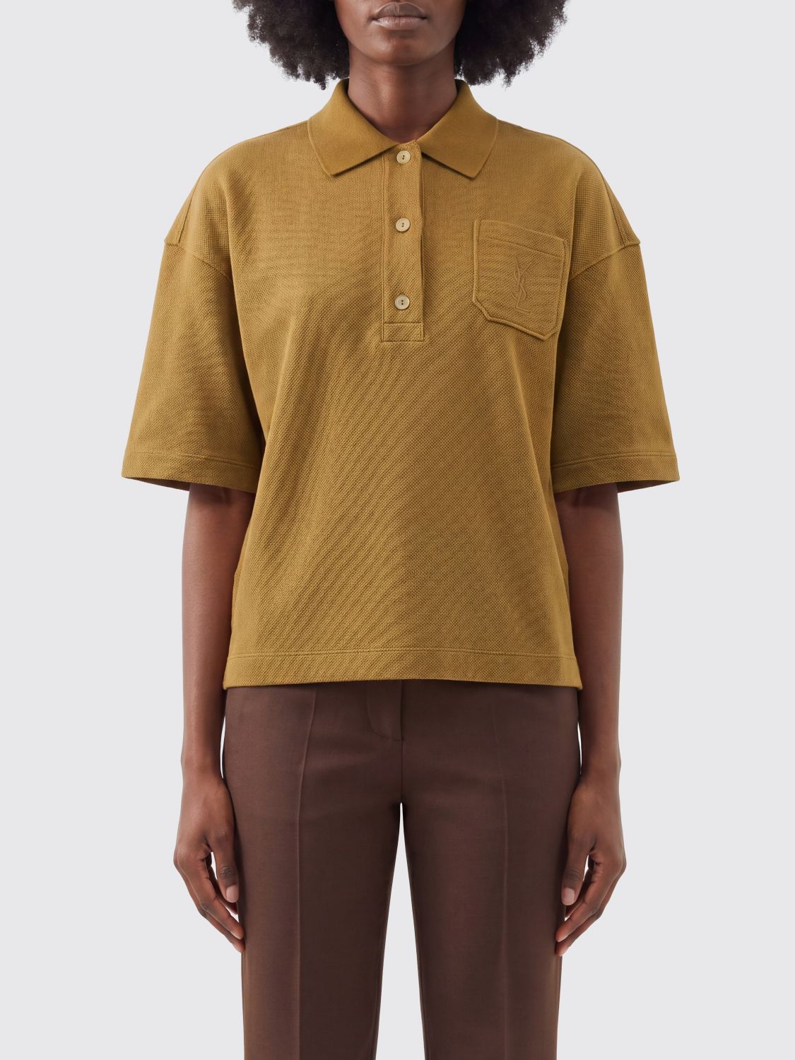 Saint Laurent Polo Shirt Woman Honey SAINT LAURENT