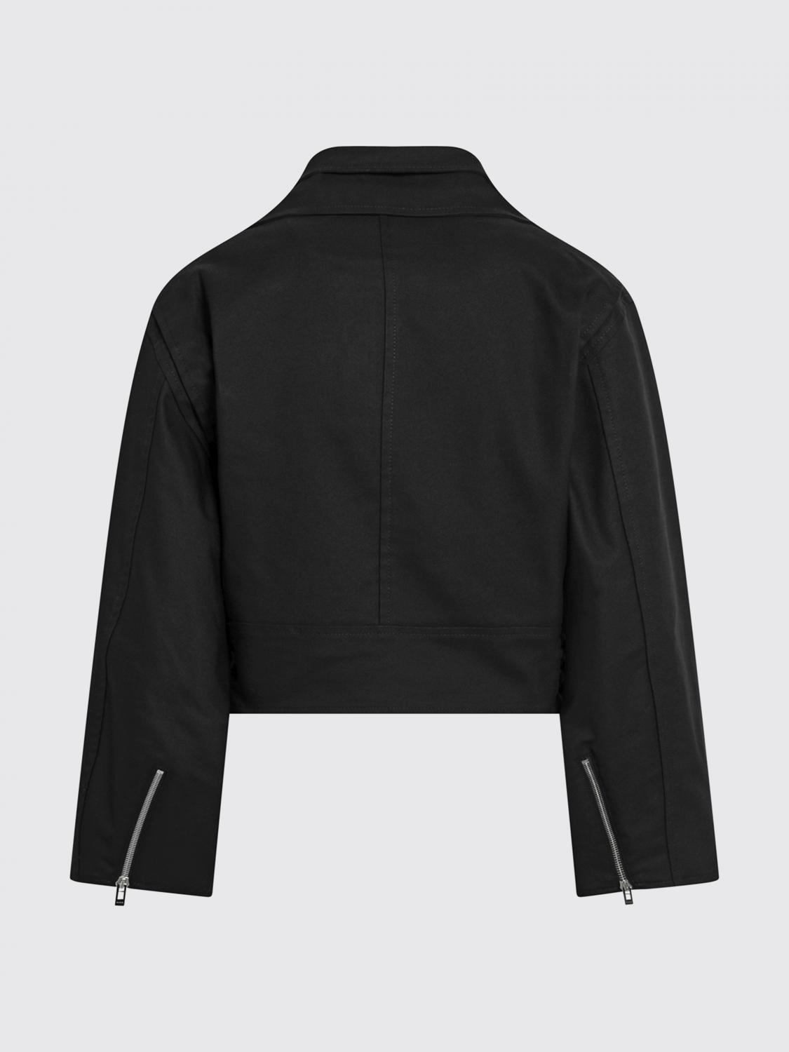 AlaiA Women AlaiA Cropped Cotton Biker Jacket With Adjustable Waist Belt ALAIA