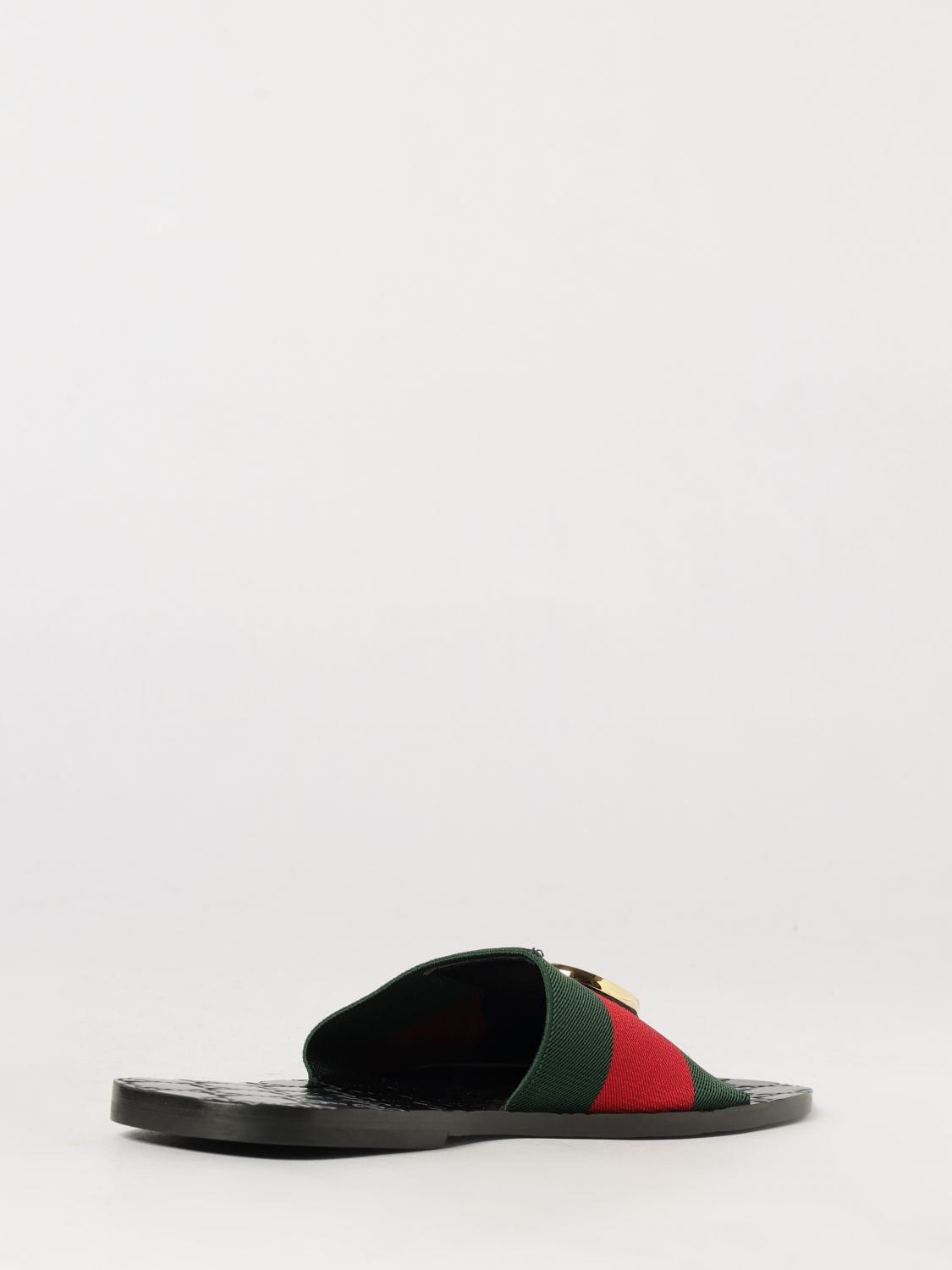 Gucci Gg Monogram Canvas Slides With Striped Detail GUCCI