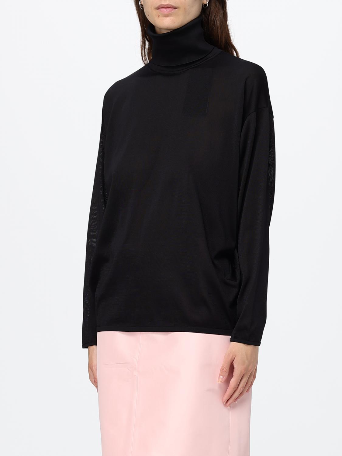 Gucci Women Gucci Long-Sleeved Roll Neck Jumper In Pure Silk GUCCI