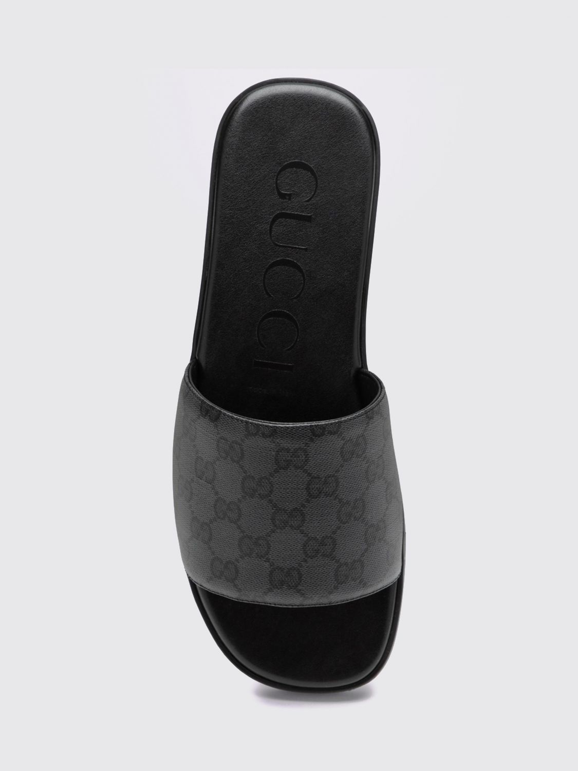 Gucci Men Gg Supreme Fabric Slides Gucci With Rubber Sole GUCCI
