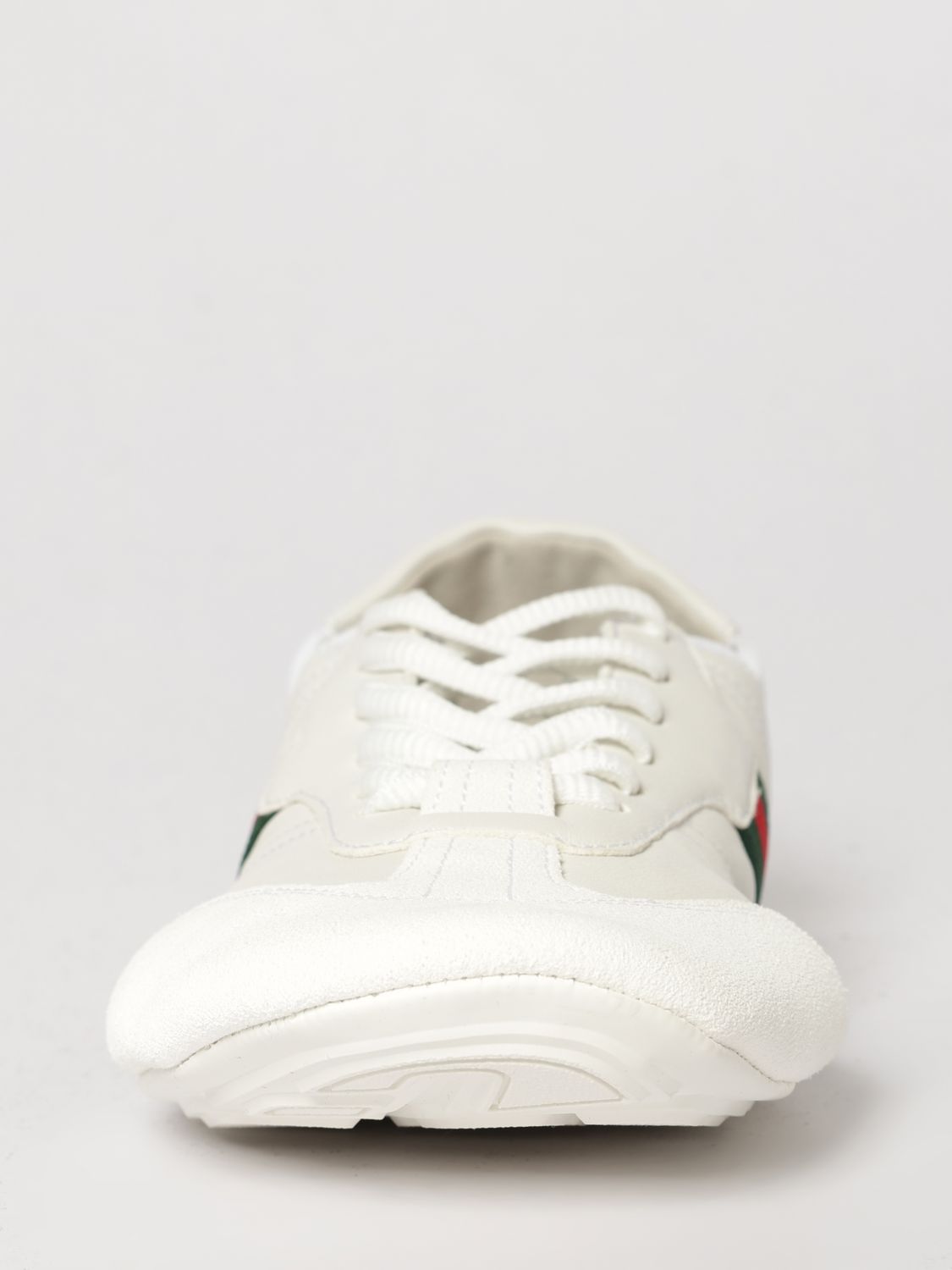 Gucci Women Flex Gucci Low-Top Leather Sneakers With Iconic Web Detail GUCCI
