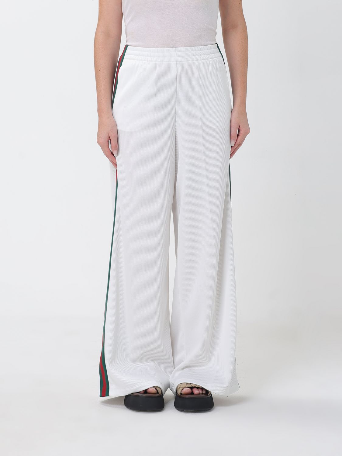 Gucci High-Waisted Wide-Leg Cotton Jersey Jogging Trousers GUCCI
