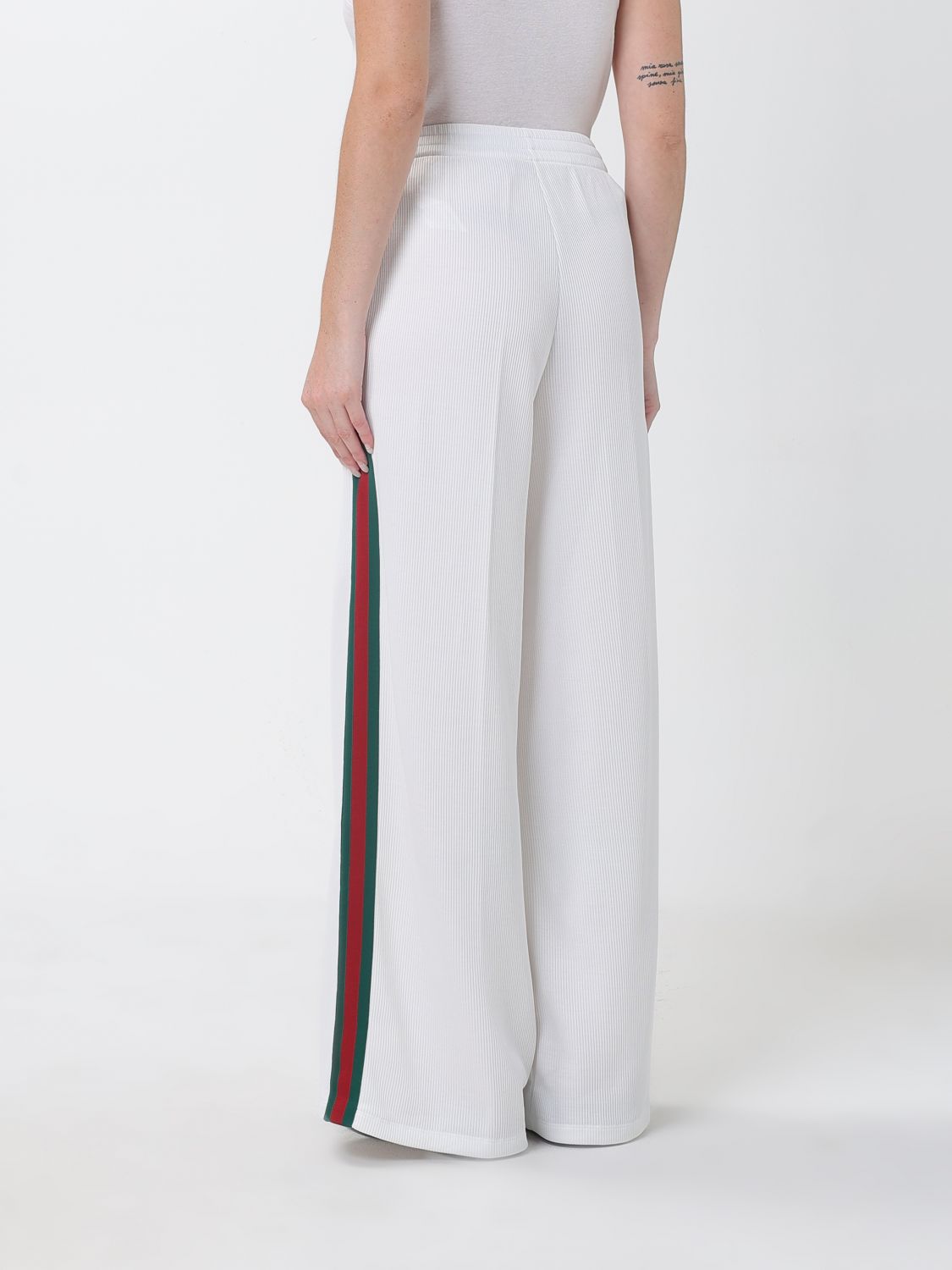 Gucci High-Waisted Wide-Leg Cotton Jersey Jogging Trousers GUCCI