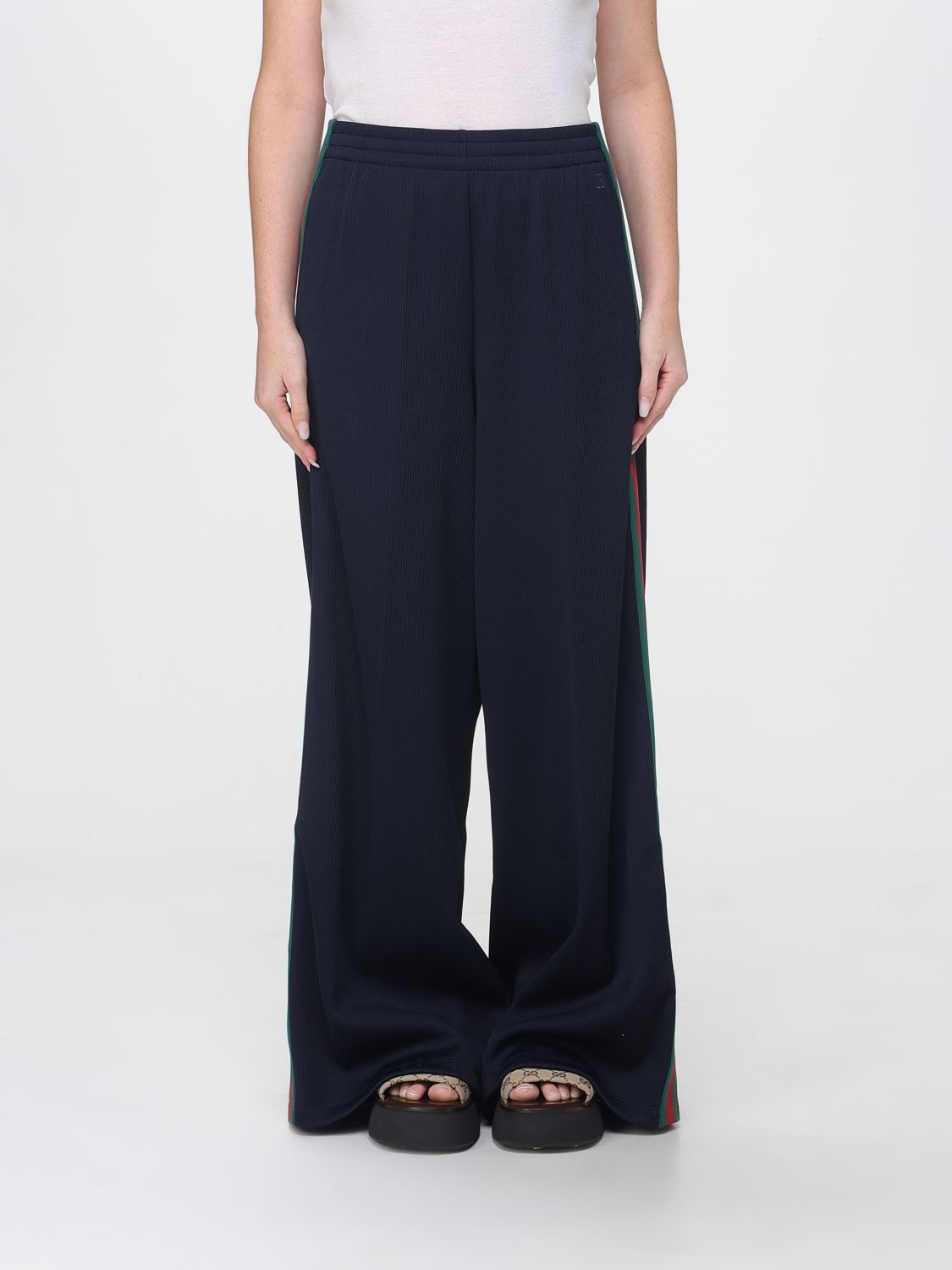 Gucci High-Waisted Wide-Leg Cotton Jersey Jogging Trousers GUCCI