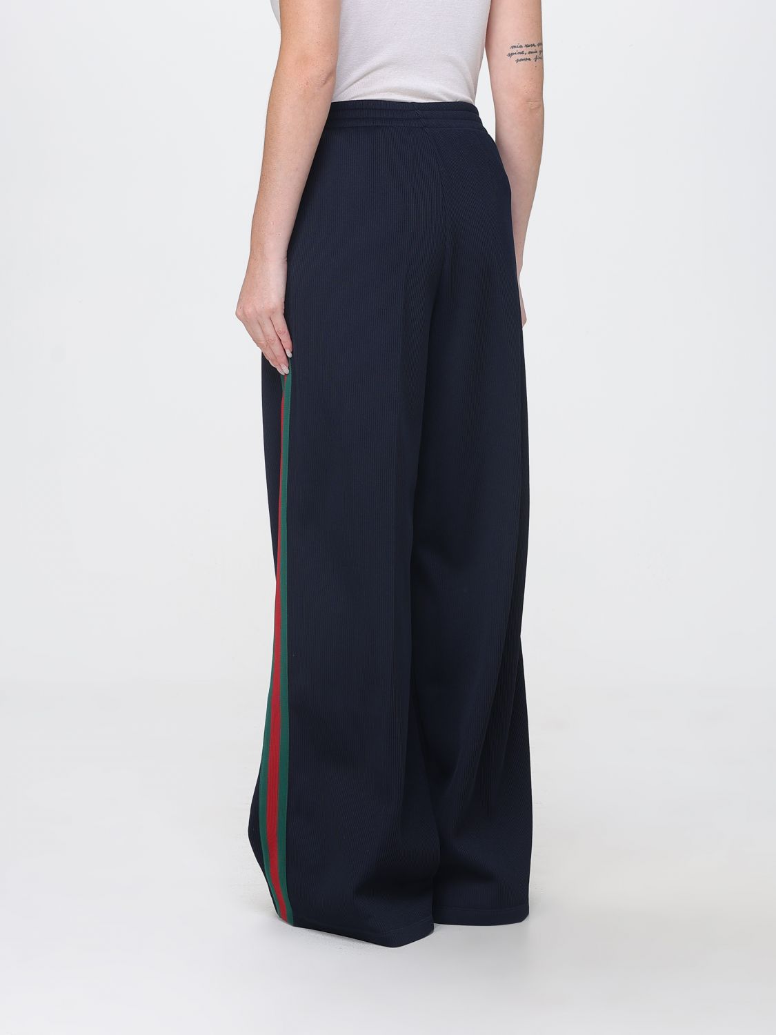 Gucci High-Waisted Wide-Leg Cotton Jersey Jogging Trousers GUCCI
