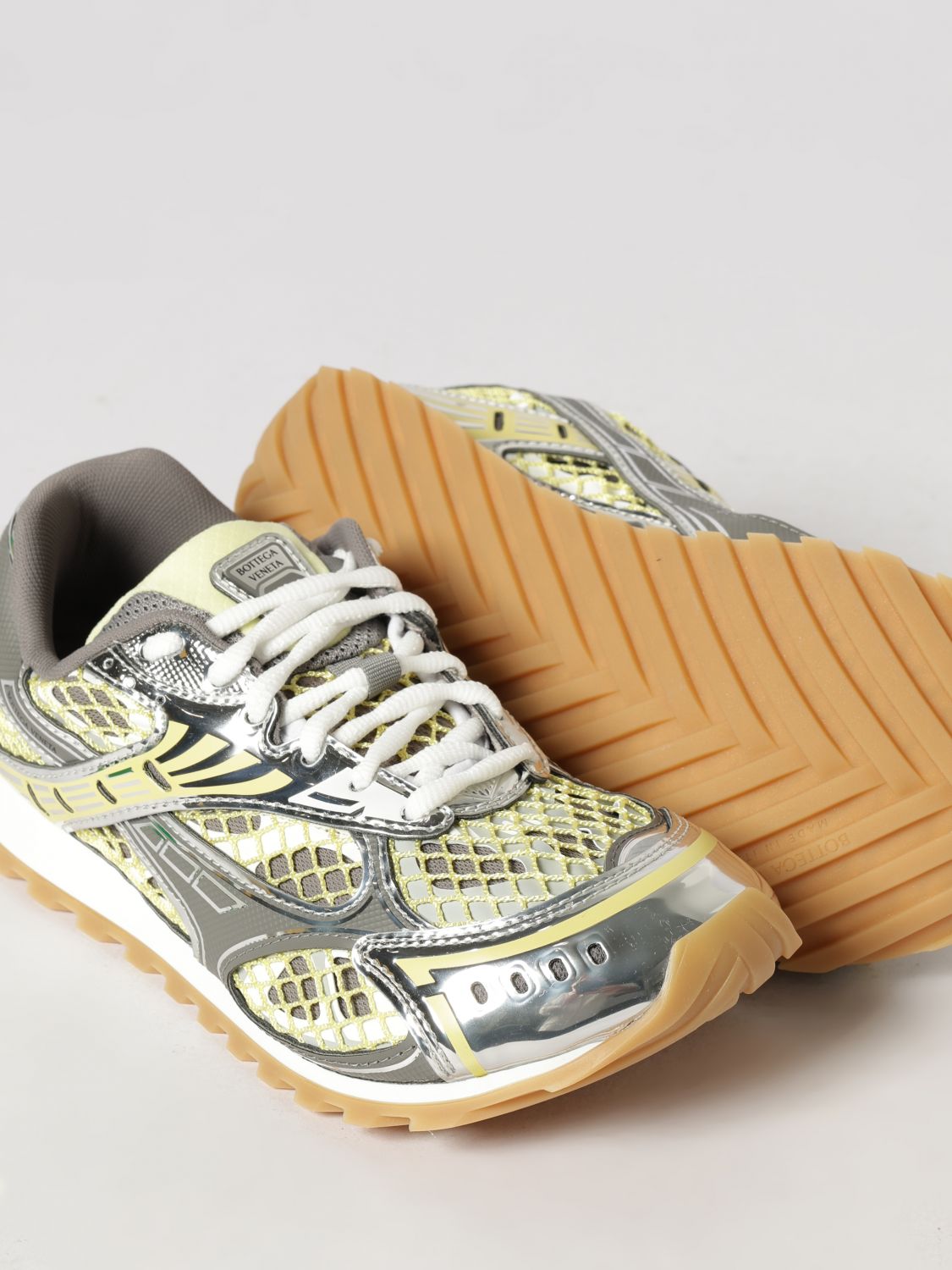 Bottega Veneta Women Orbit Bottega Veneta Technical Mesh Sneakers In A Bicolor Design BOTTEGA VENETA