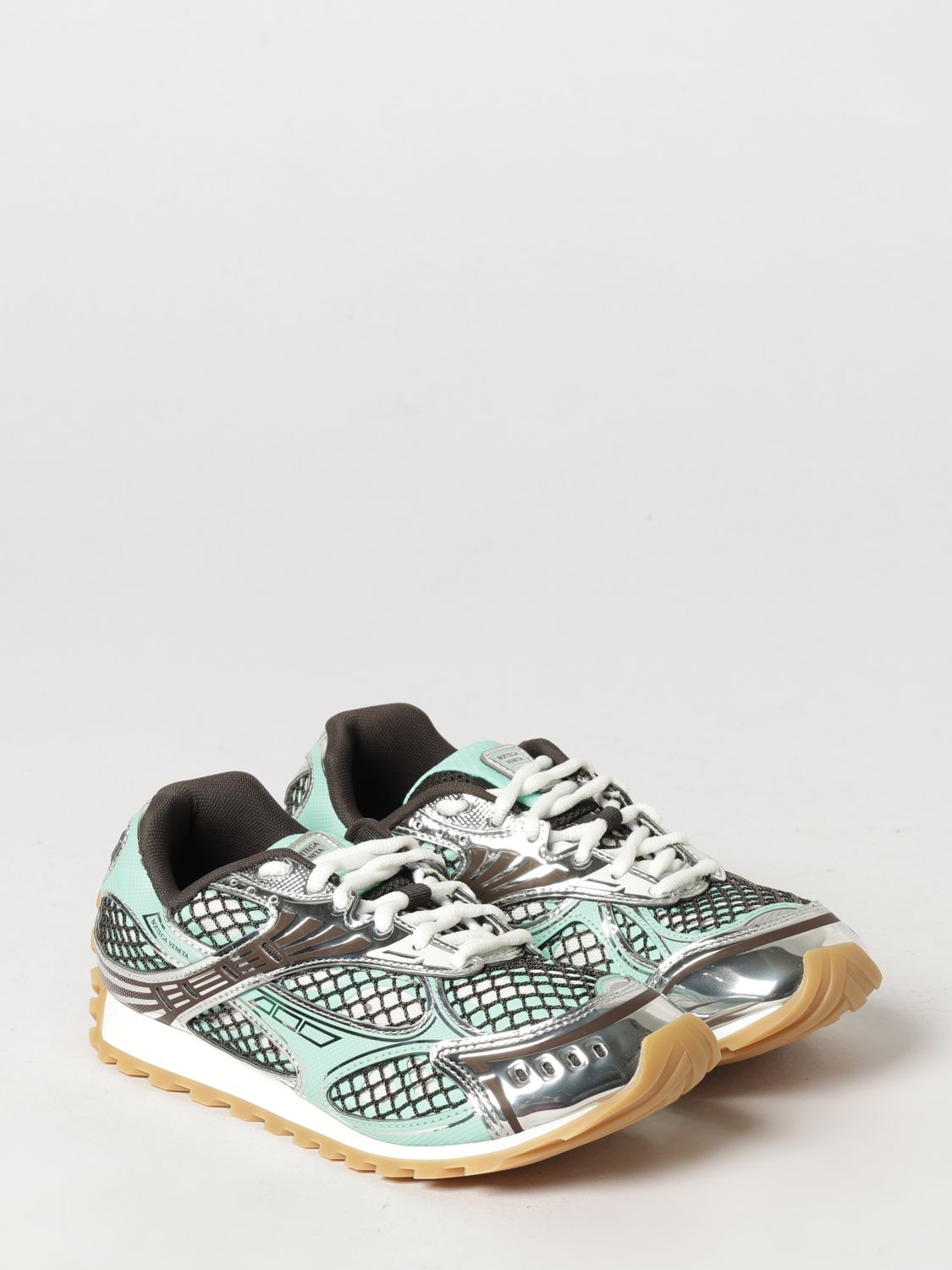 Bottega Veneta Women Orbit Bottega Veneta Technical Mesh Sneakers In A Bicolor Design BOTTEGA VENETA