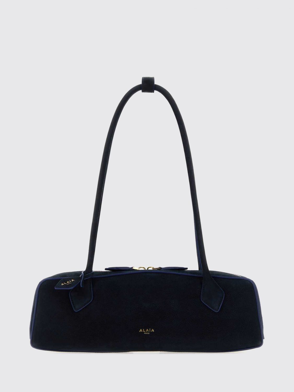 Alai�A Women Alaia Medium Le Teckel Calfskin Leather And Nubuck Shoulder Bag ALAIA