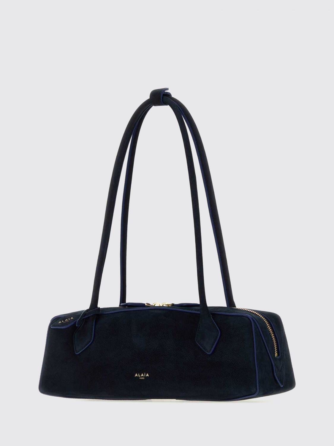 Alai�A Women Alaia Medium Le Teckel Calfskin Leather And Nubuck Shoulder Bag ALAIA