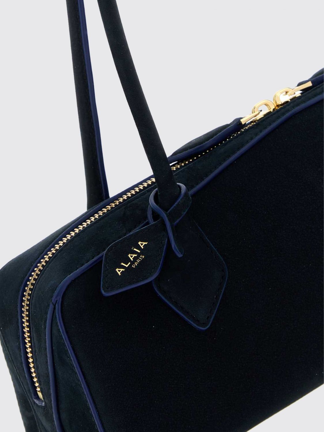 Alai�A Women Alaia Medium Le Teckel Calfskin Leather And Nubuck Shoulder Bag ALAIA