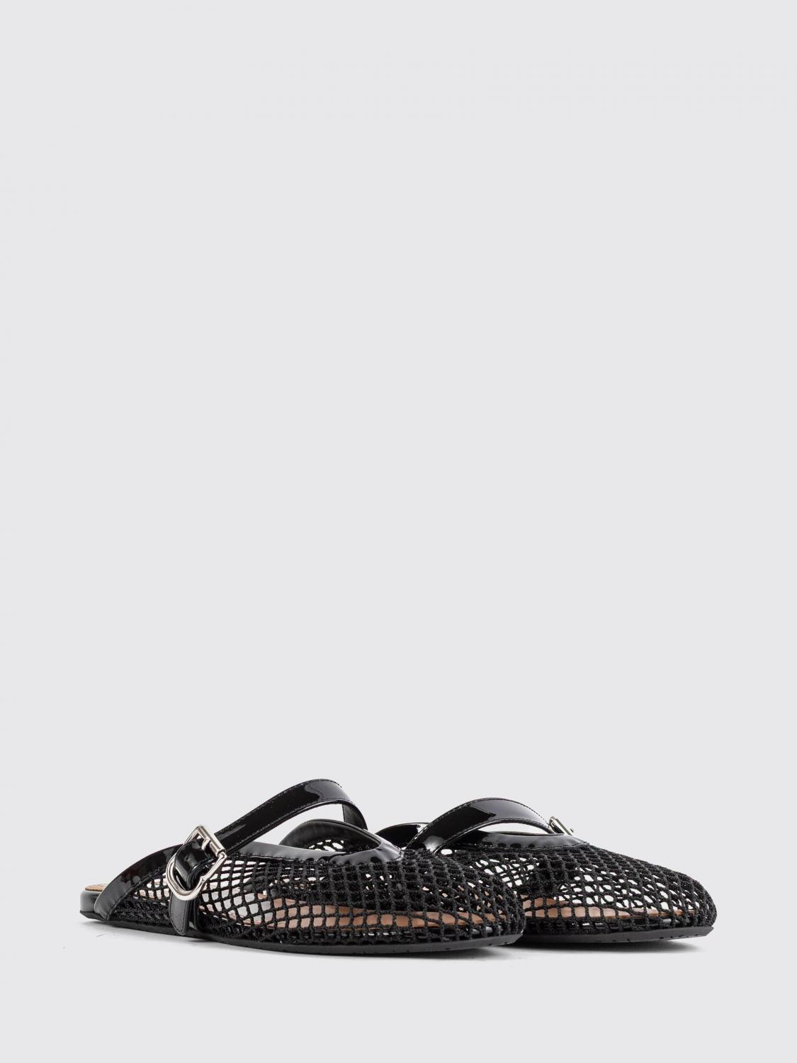 Alaia Women Alaia Mesh Ballet Flats In Nylon And Patent Leather With Adjustable Strap ALAIA