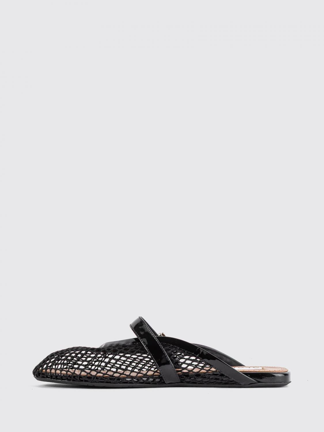Alaia Women Alaia Mesh Ballet Flats In Nylon And Patent Leather With Adjustable Strap ALAIA