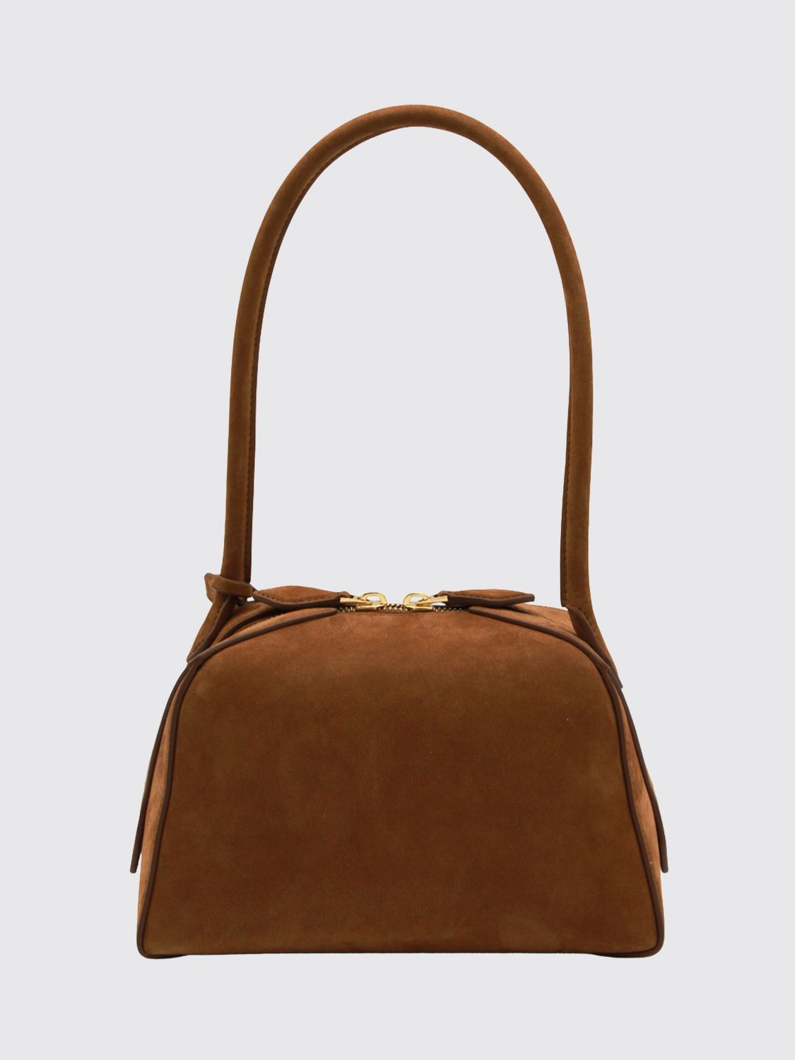 AlaiA Women Alaia Small Le Bouledogue Calfskin Leather And Nubuck Bowling Bag ALAIA