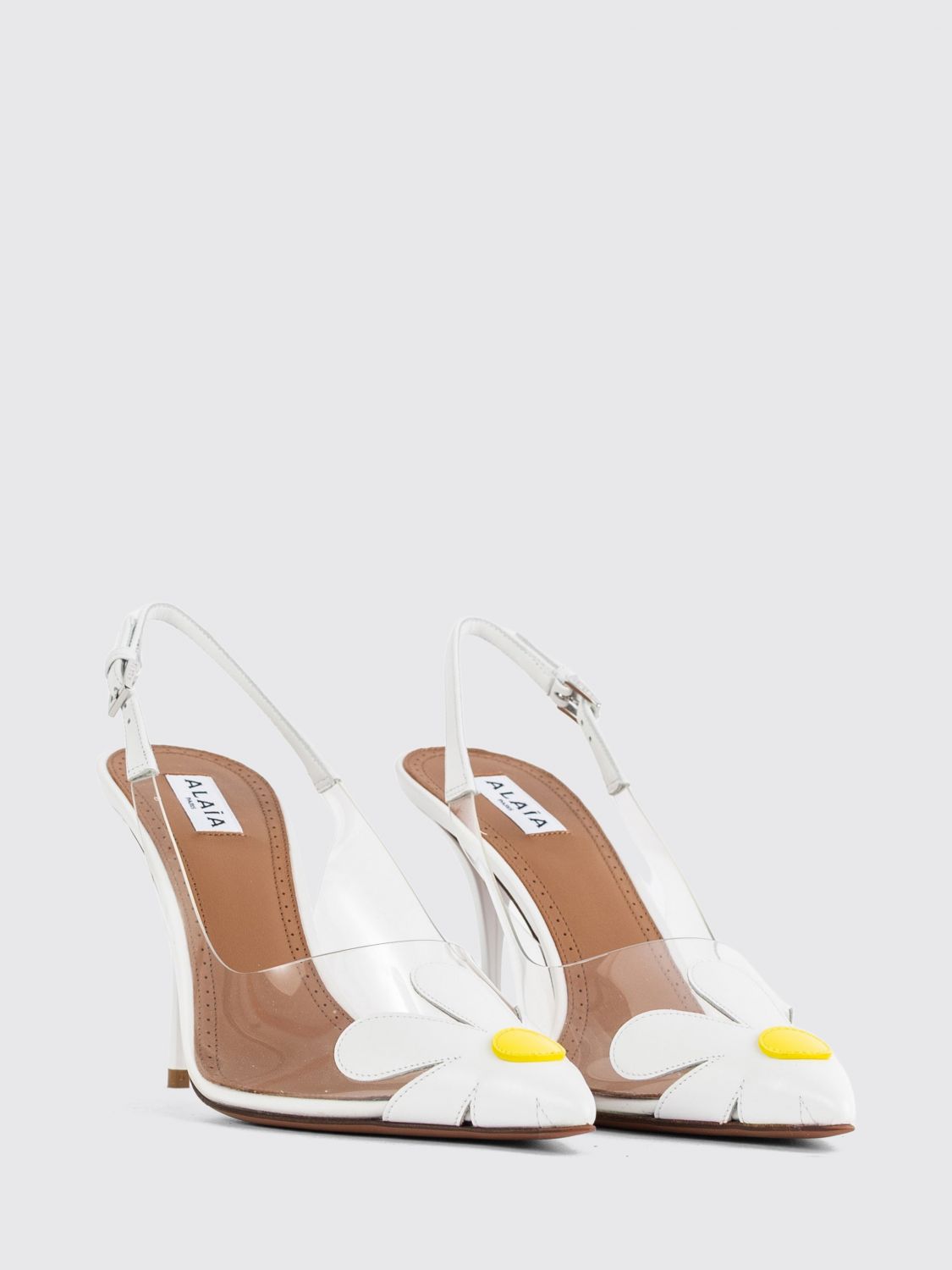 Alai�A Women Alaia Pvc Slingbacks With Stiletto Heel And Floral Applique ALAIA