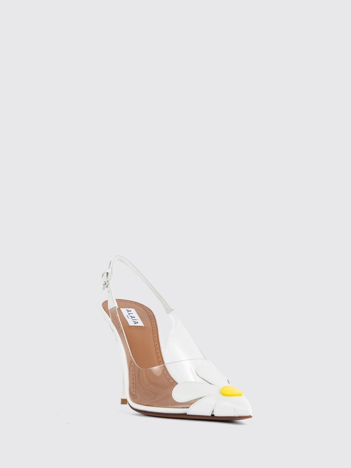 Alai�A Women Alaia Pvc Slingbacks With Stiletto Heel And Floral Applique ALAIA