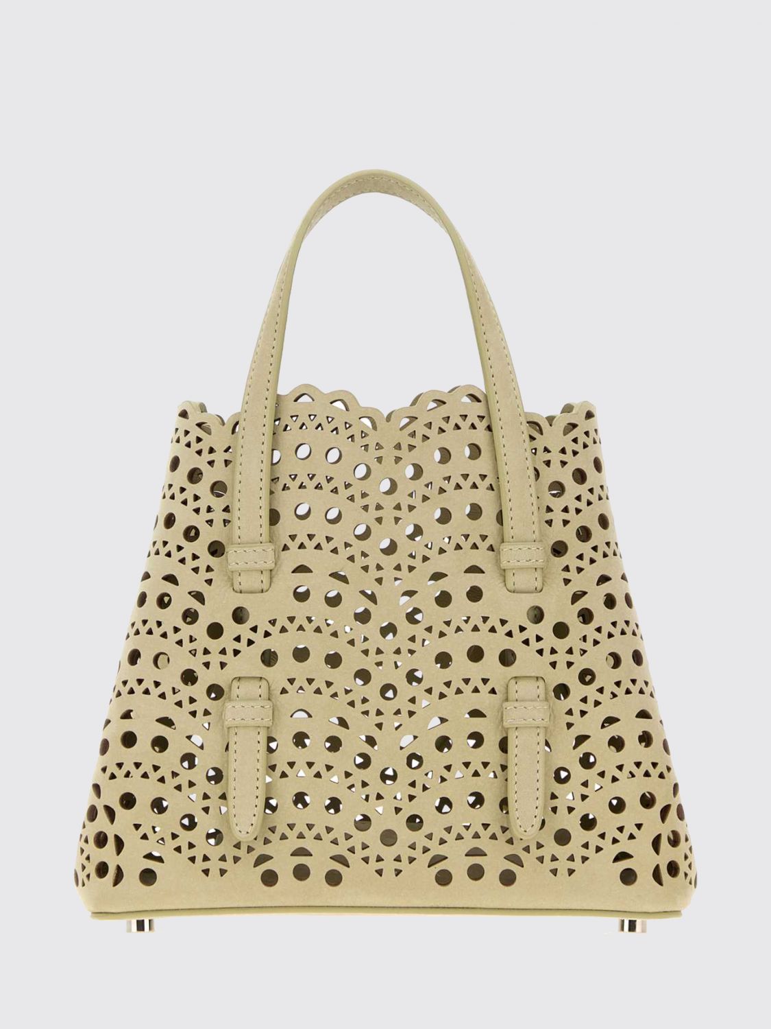 AlaiA Women Alaia Mina Perforated Nubuck Handbag With Removable Pouch ALAIA